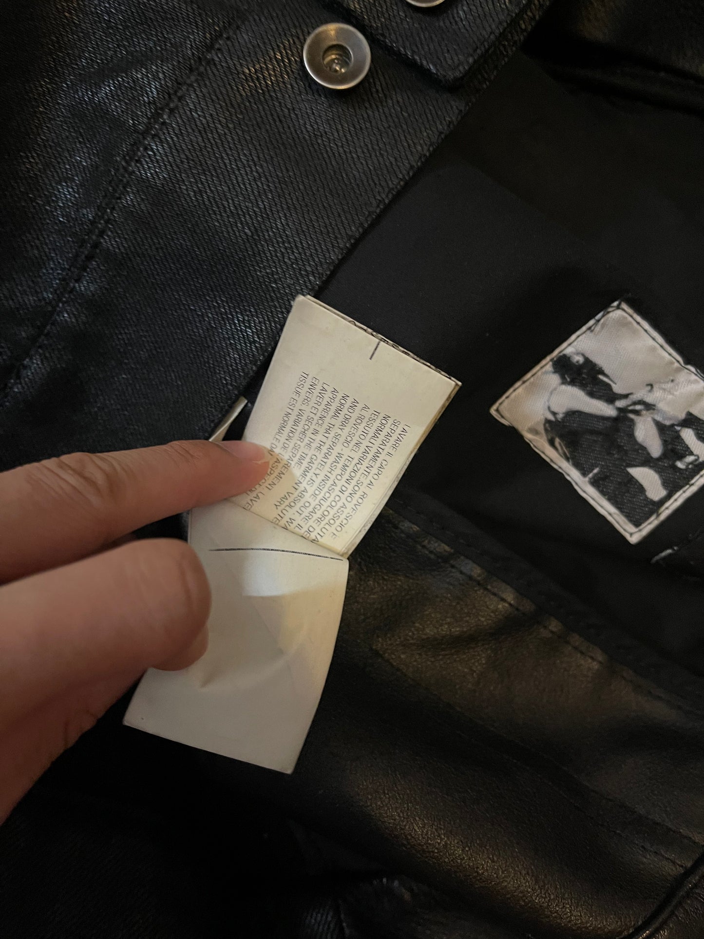 Rick Owens drkshdw hybrid denim sample leather jacket