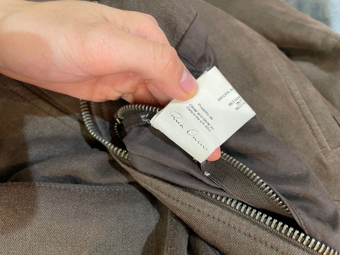 Rick Owens intarsia suede leather jacket