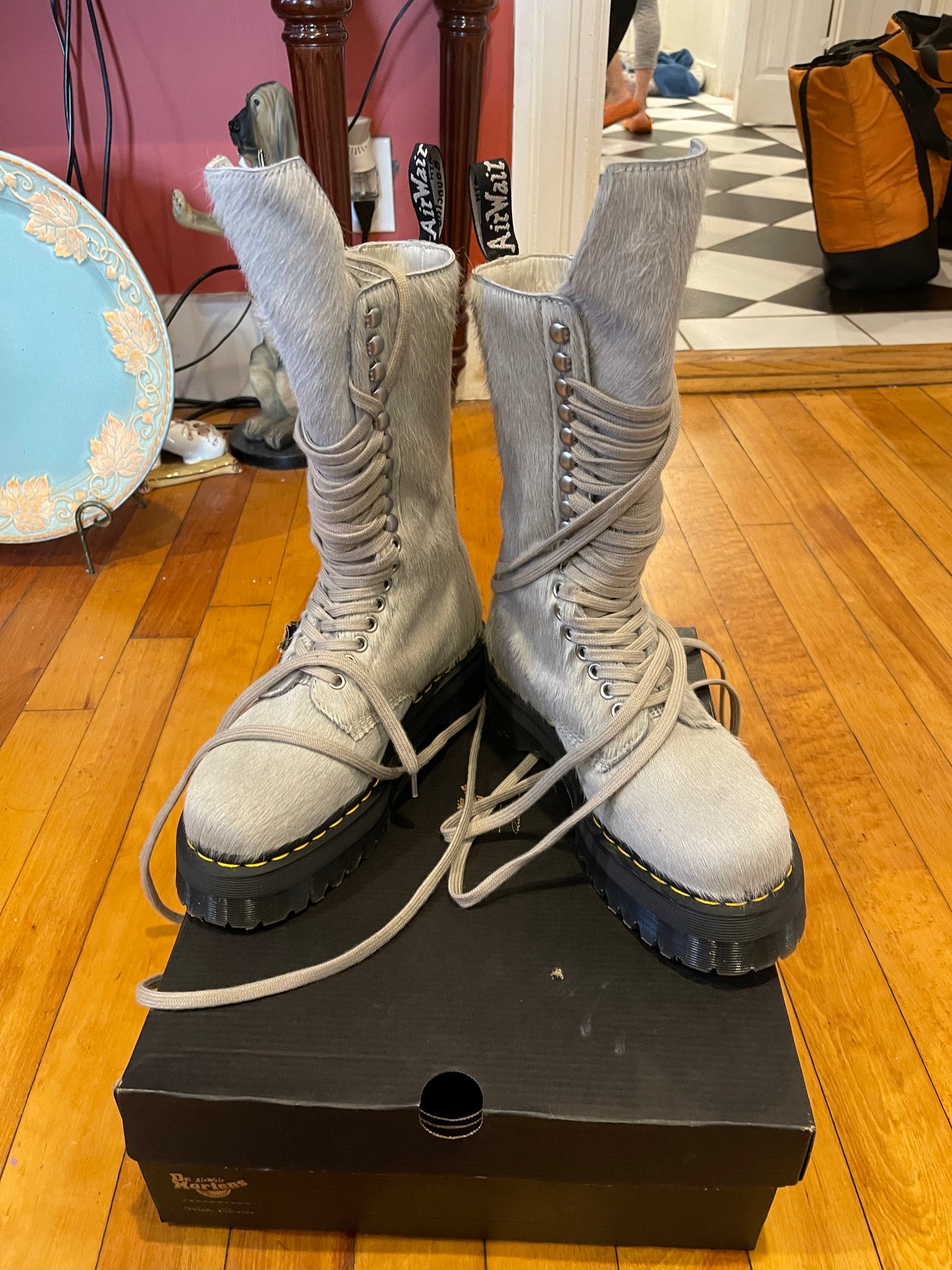 Rick Owens Dr Martens pony hair boots