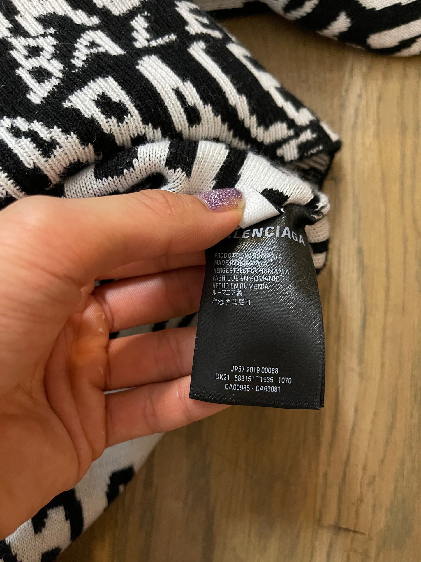 Balenciaga turtle neck logo mania sweater