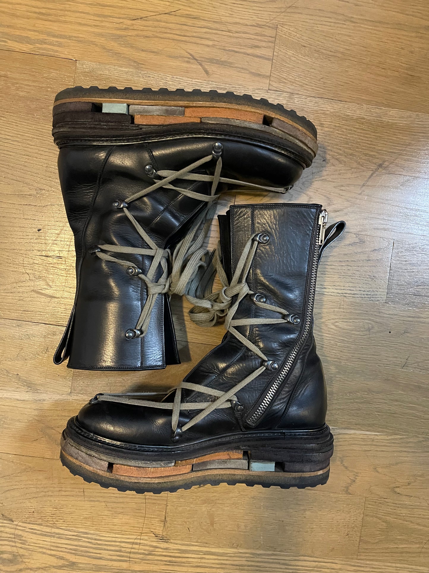 Rick Owens AW16 glitter mint legos boots
