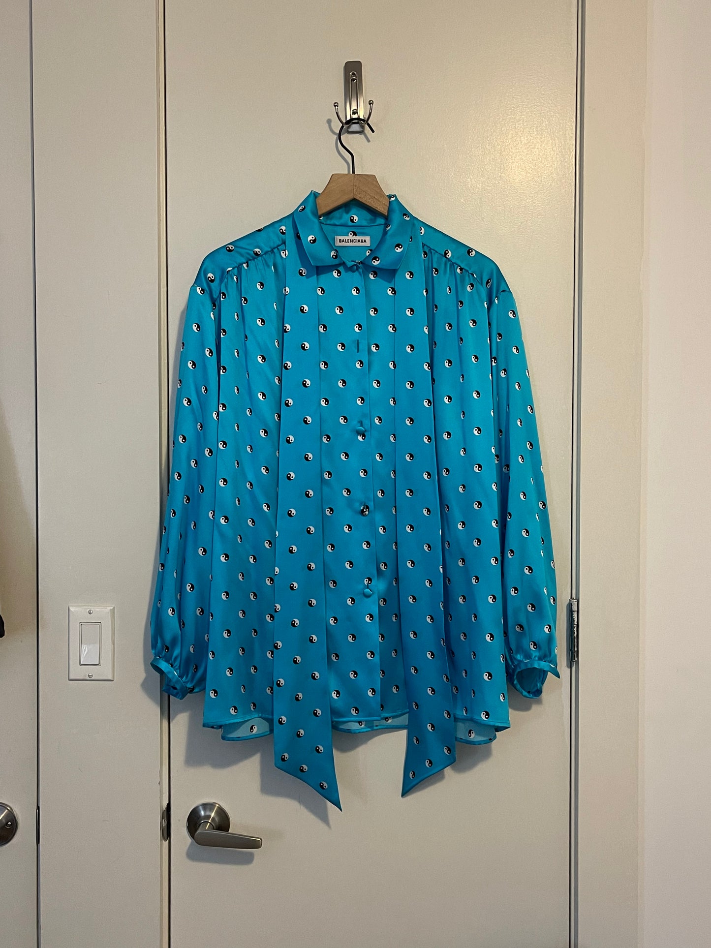 Balenciaga ying Yang all over print blouse shirt