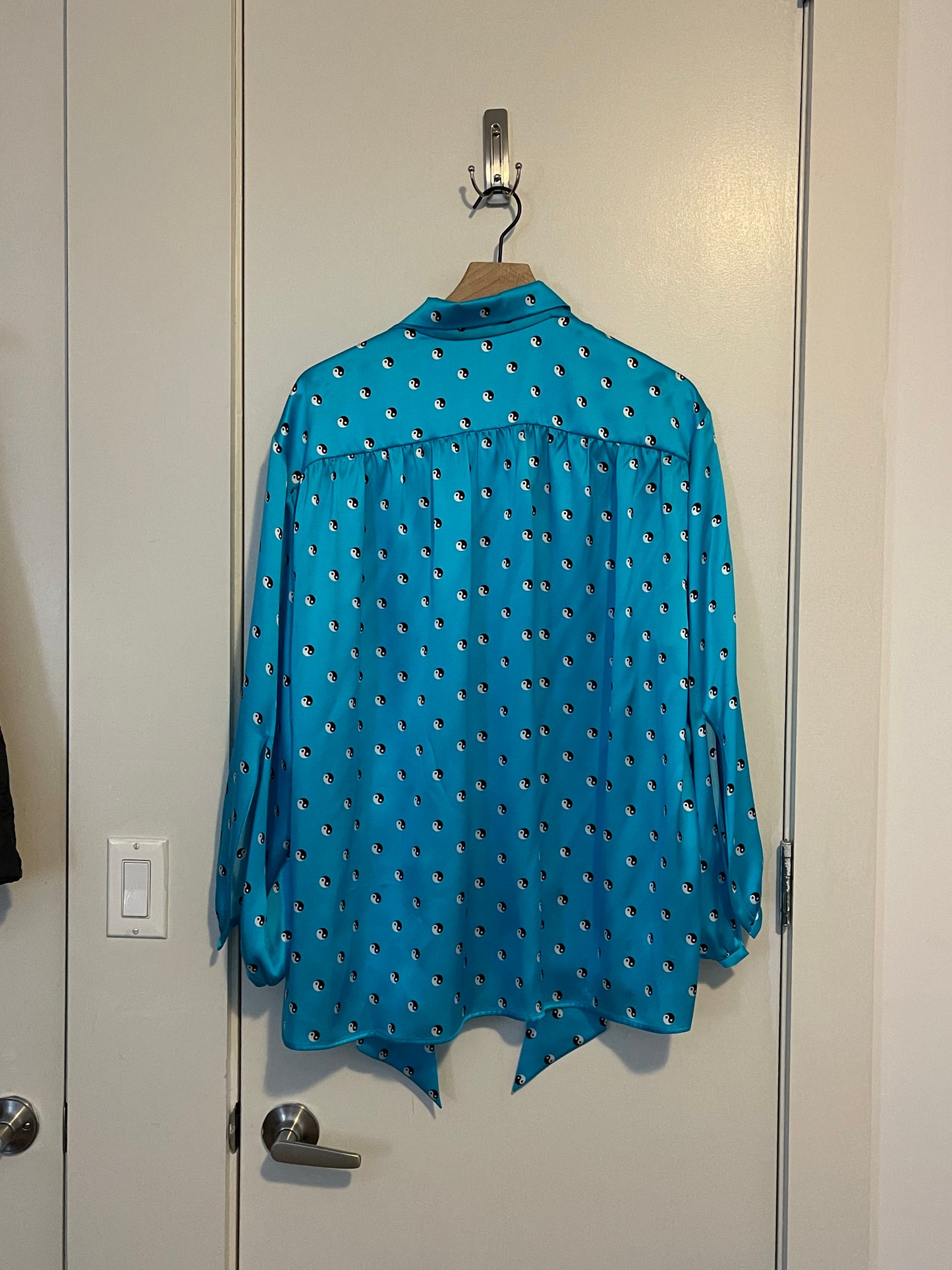 Balenciaga ying Yang all over print blouse shirt