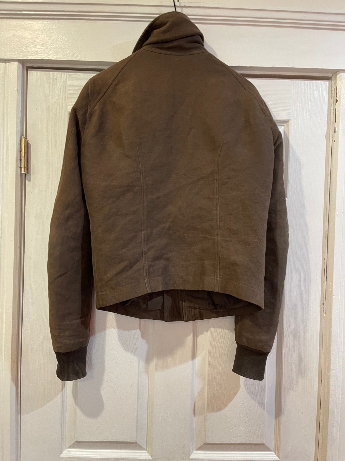 Rick Owens intarsia suede leather jacket