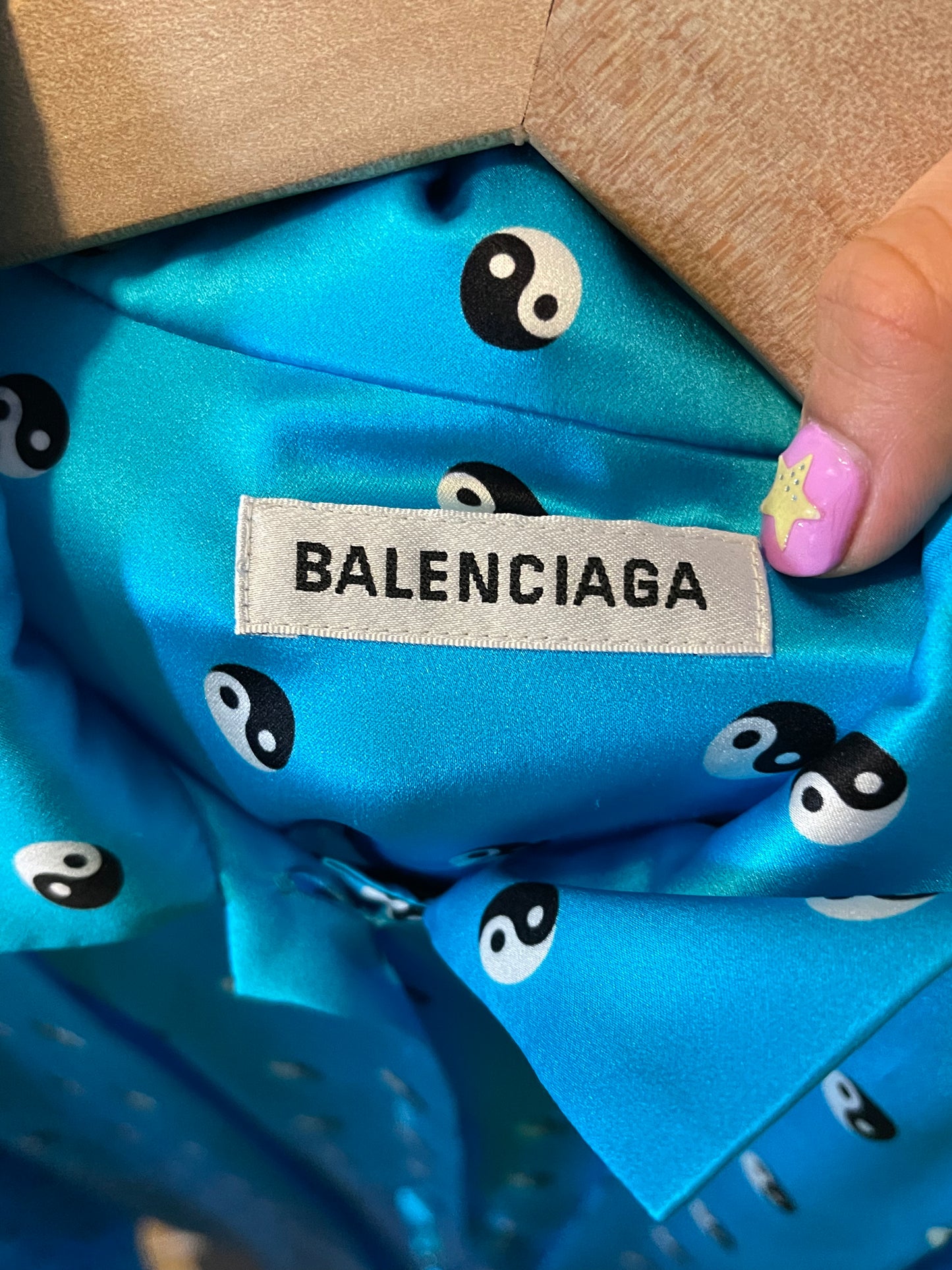 Balenciaga ying Yang all over print blouse shirt
