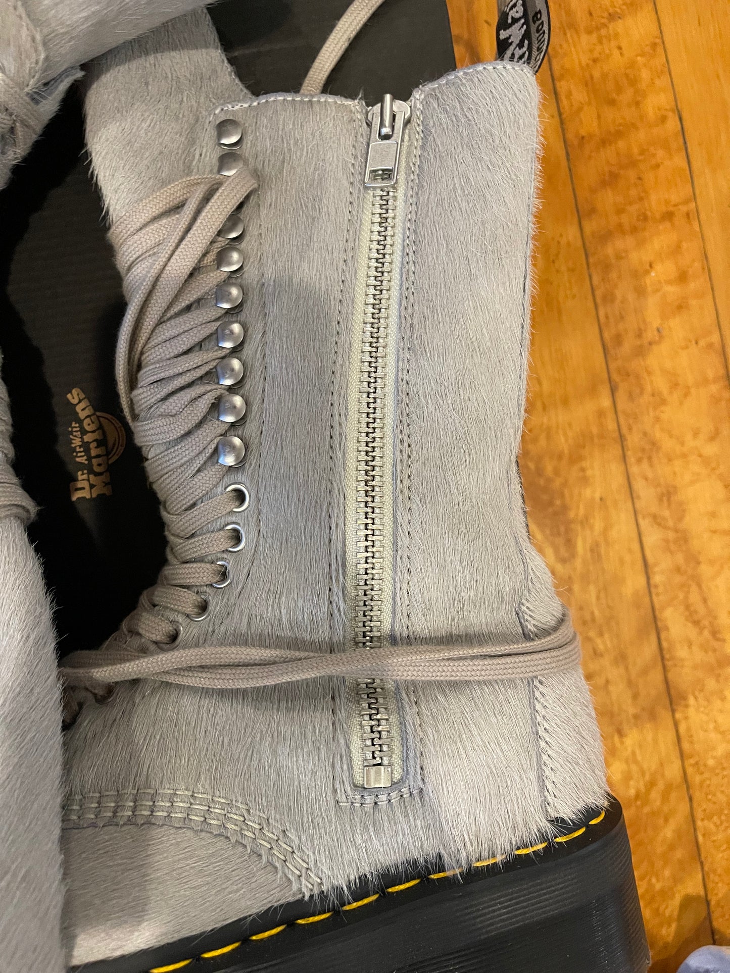 Rick Owens Dr Martens pony hair boots