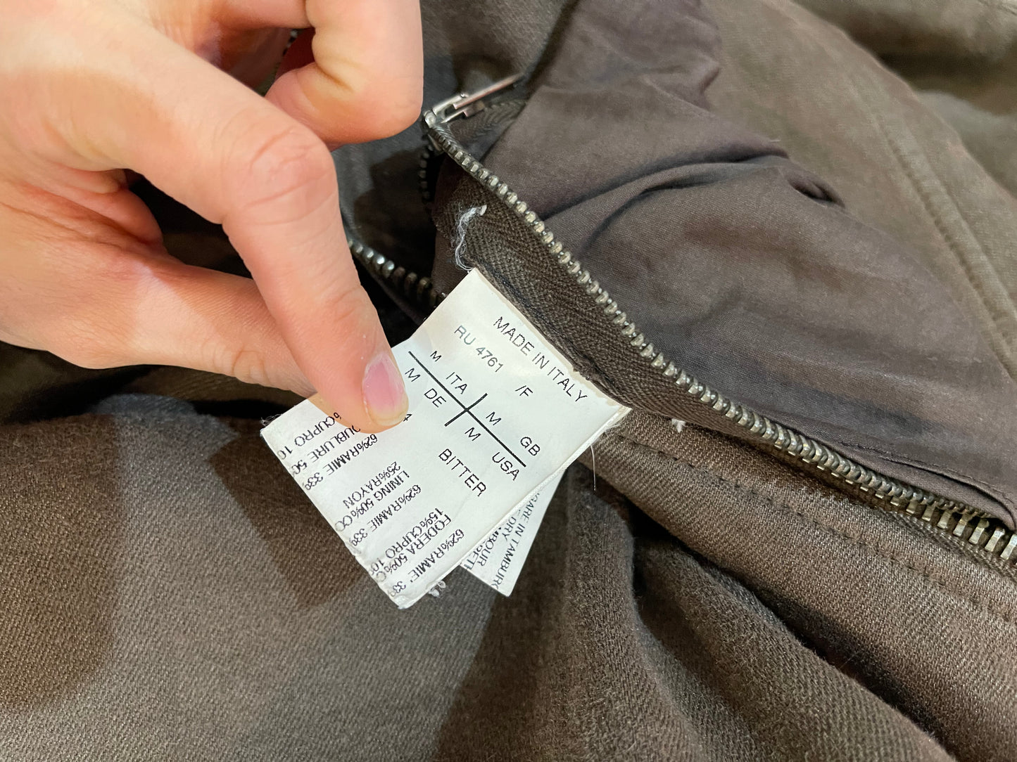 Rick Owens intarsia suede leather jacket
