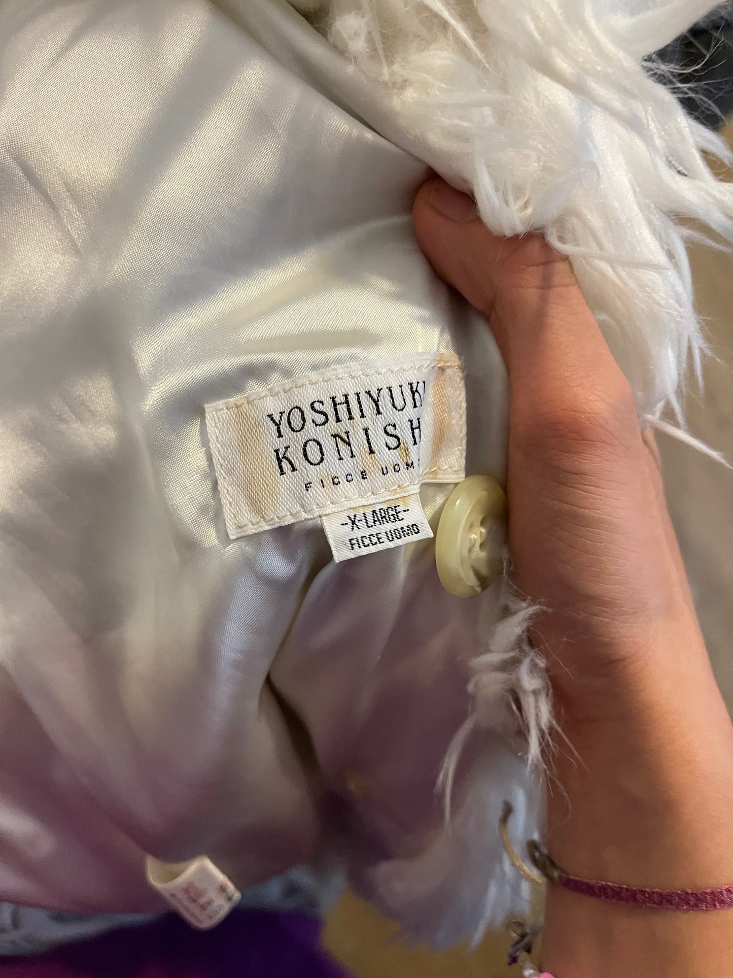 Yoshiyuki Konishi faux fur lapel coat