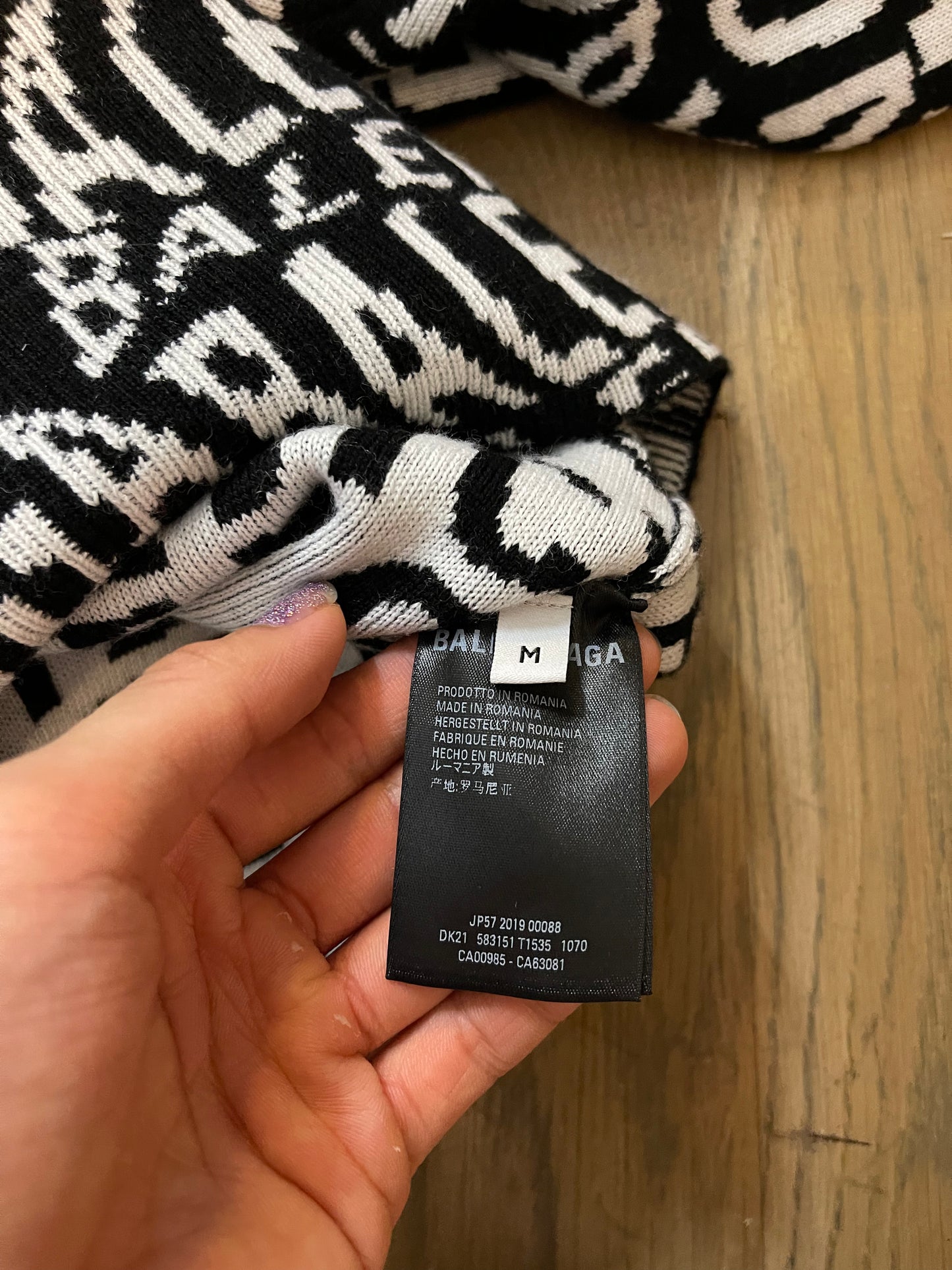 Balenciaga turtle neck logo mania sweater