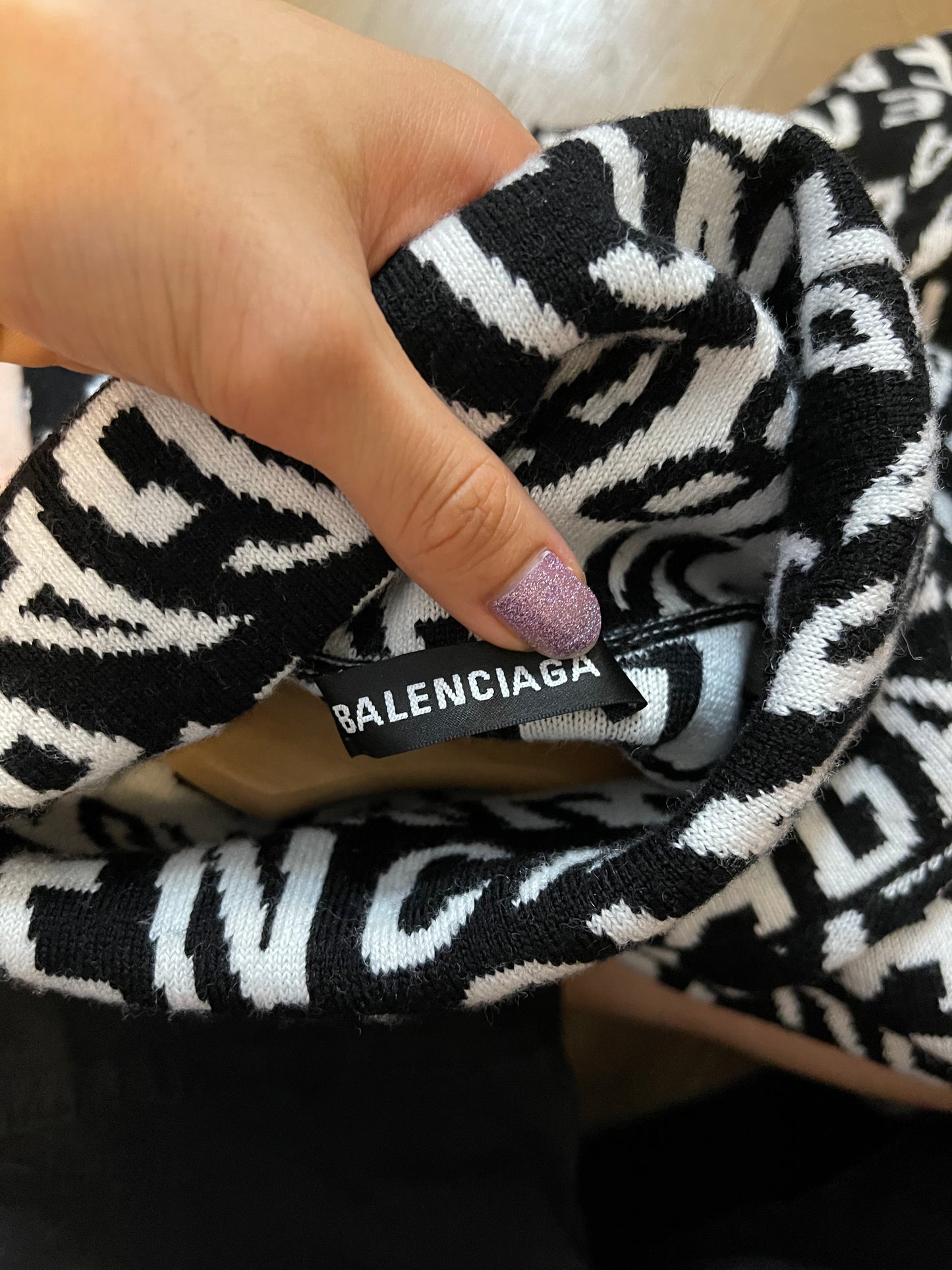 Balenciaga turtle neck logo mania sweater