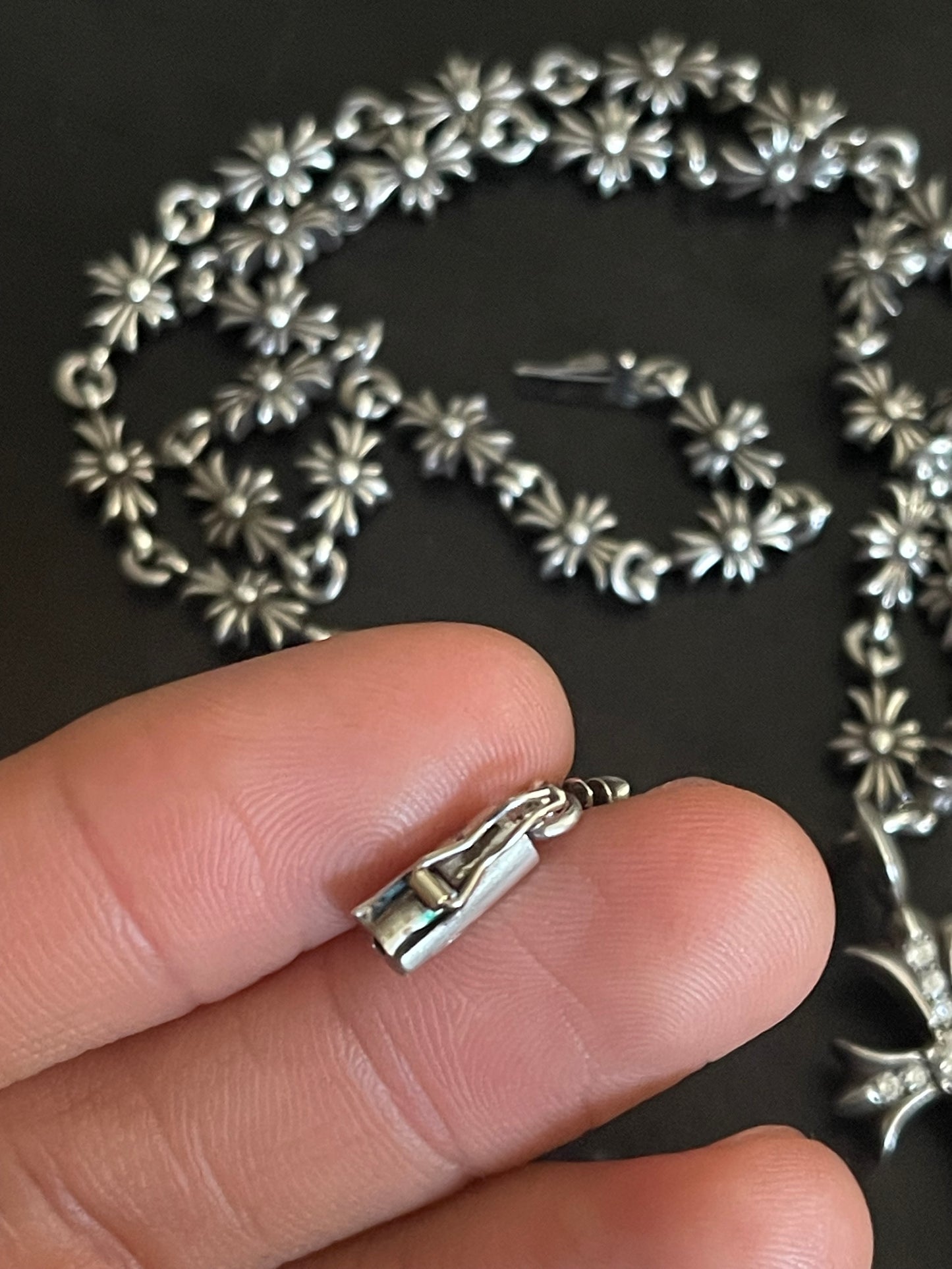 Chrome hearts Tiny E with Tiny Diamond Cross