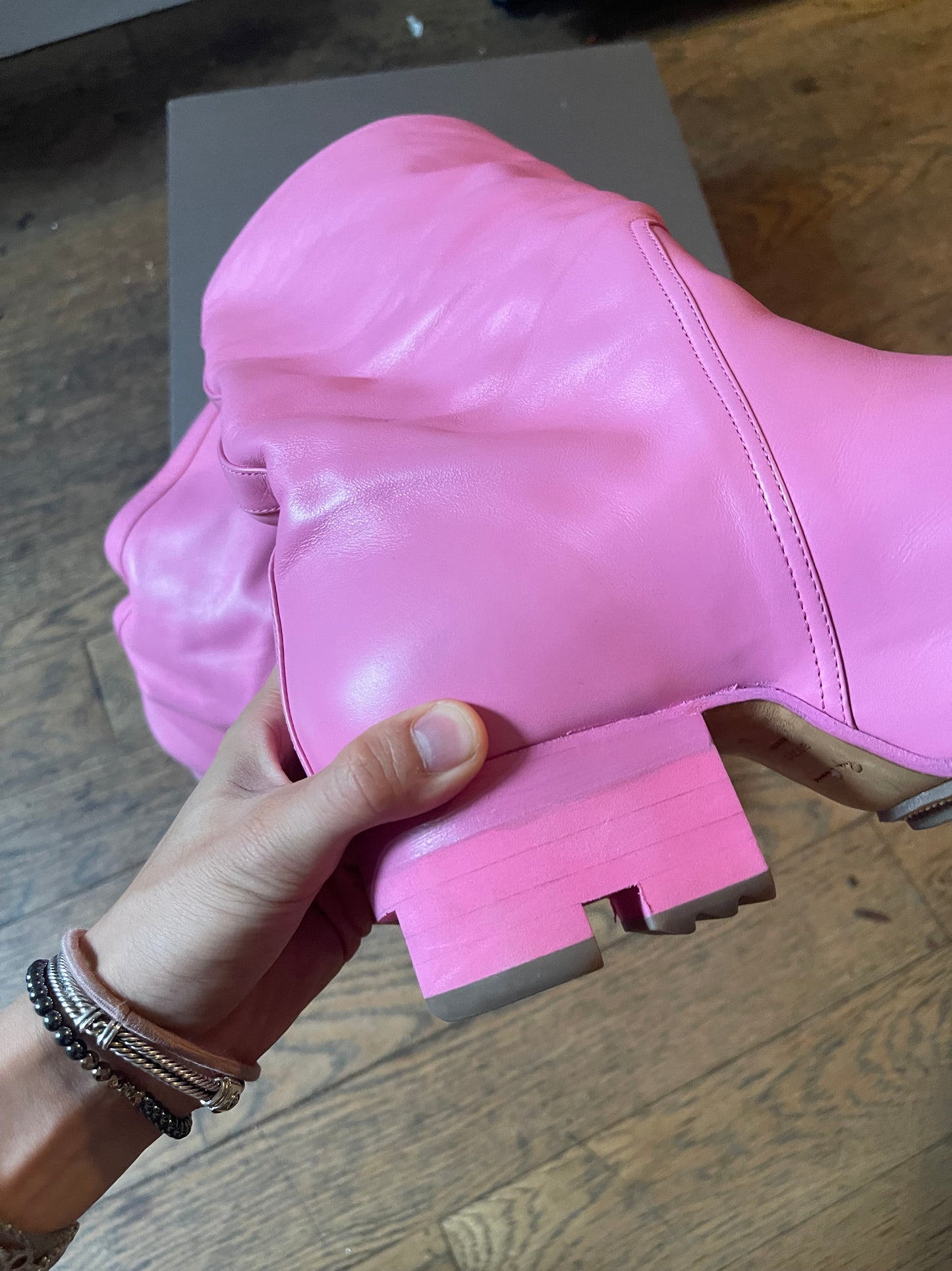 Rick Owens pop pink ballast Bauhaus boots