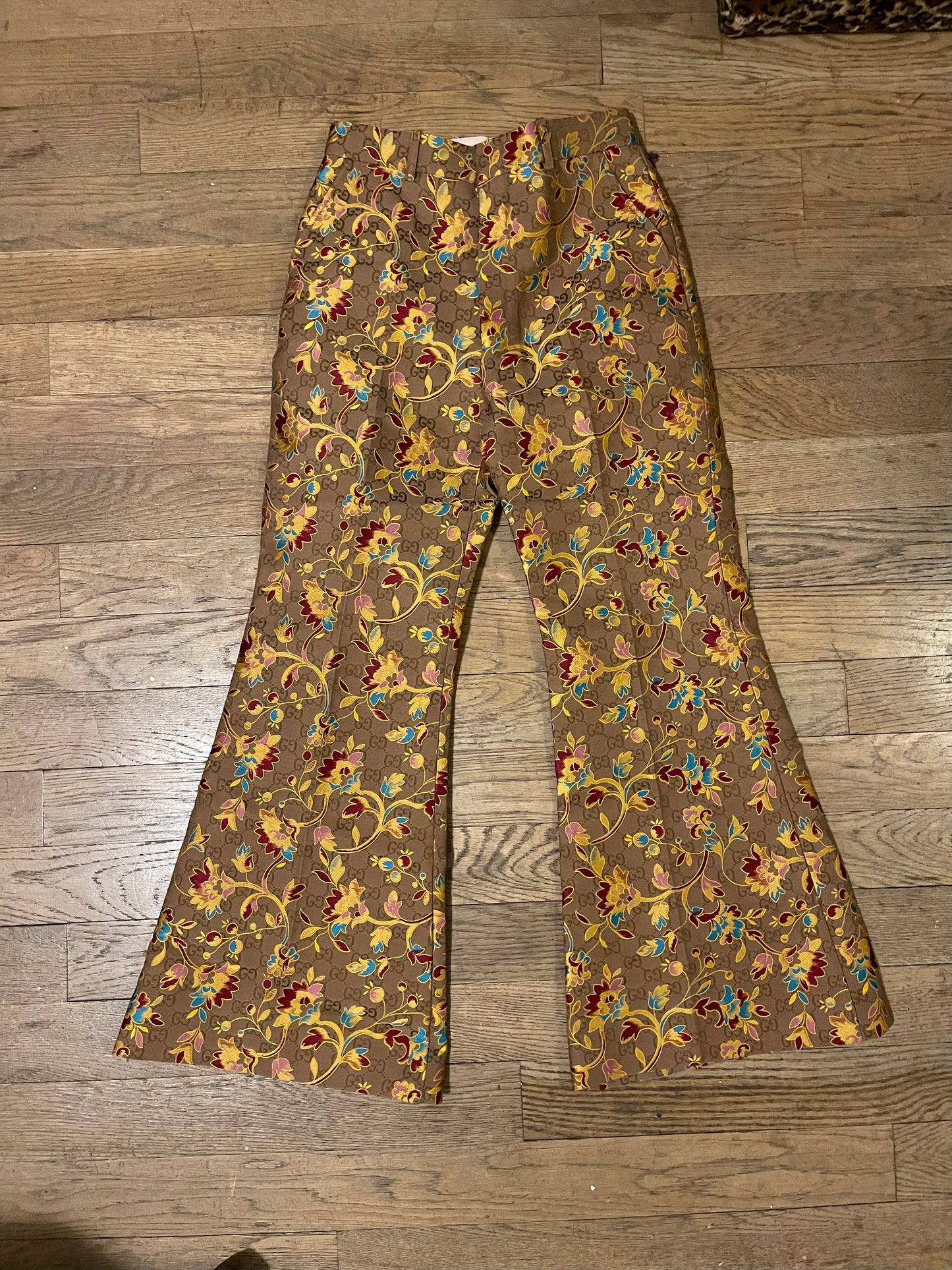 Gucci all over print floral flared pants