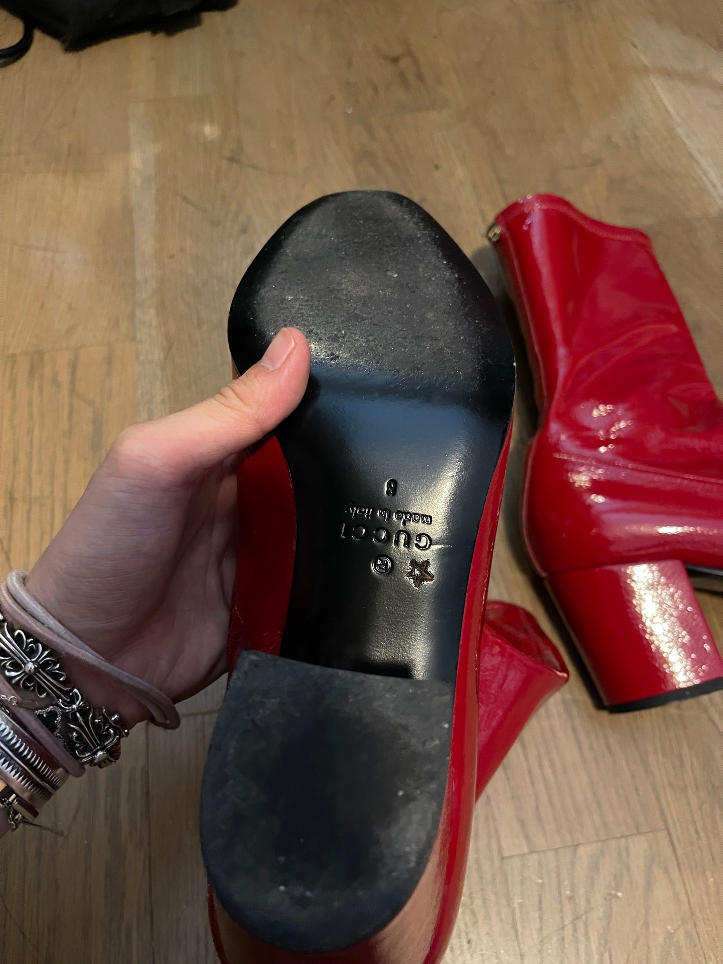 Gucci patent leather heels men