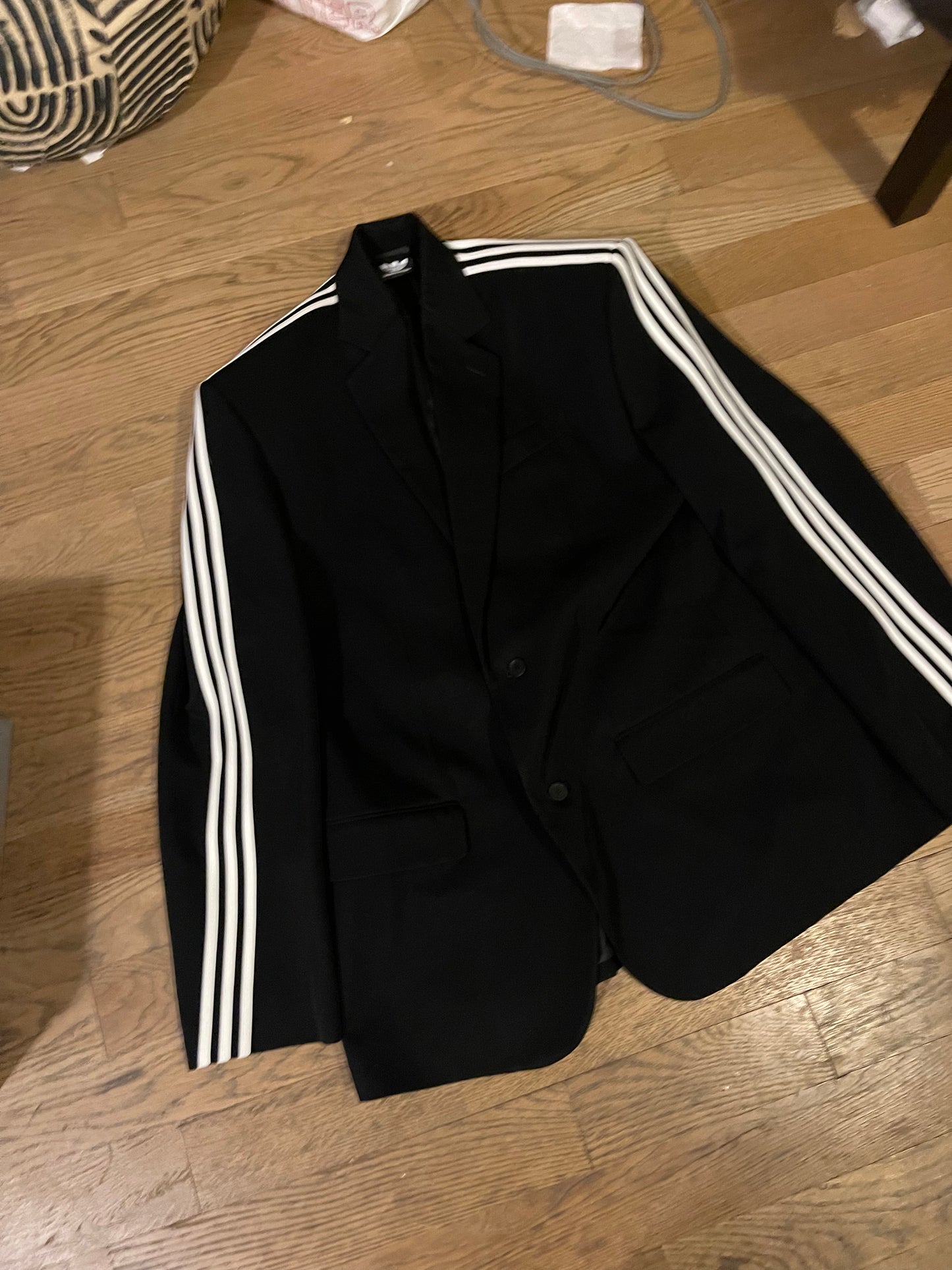 Balenciaga Adidas Wool Twill oversized shoulder padded Blazer