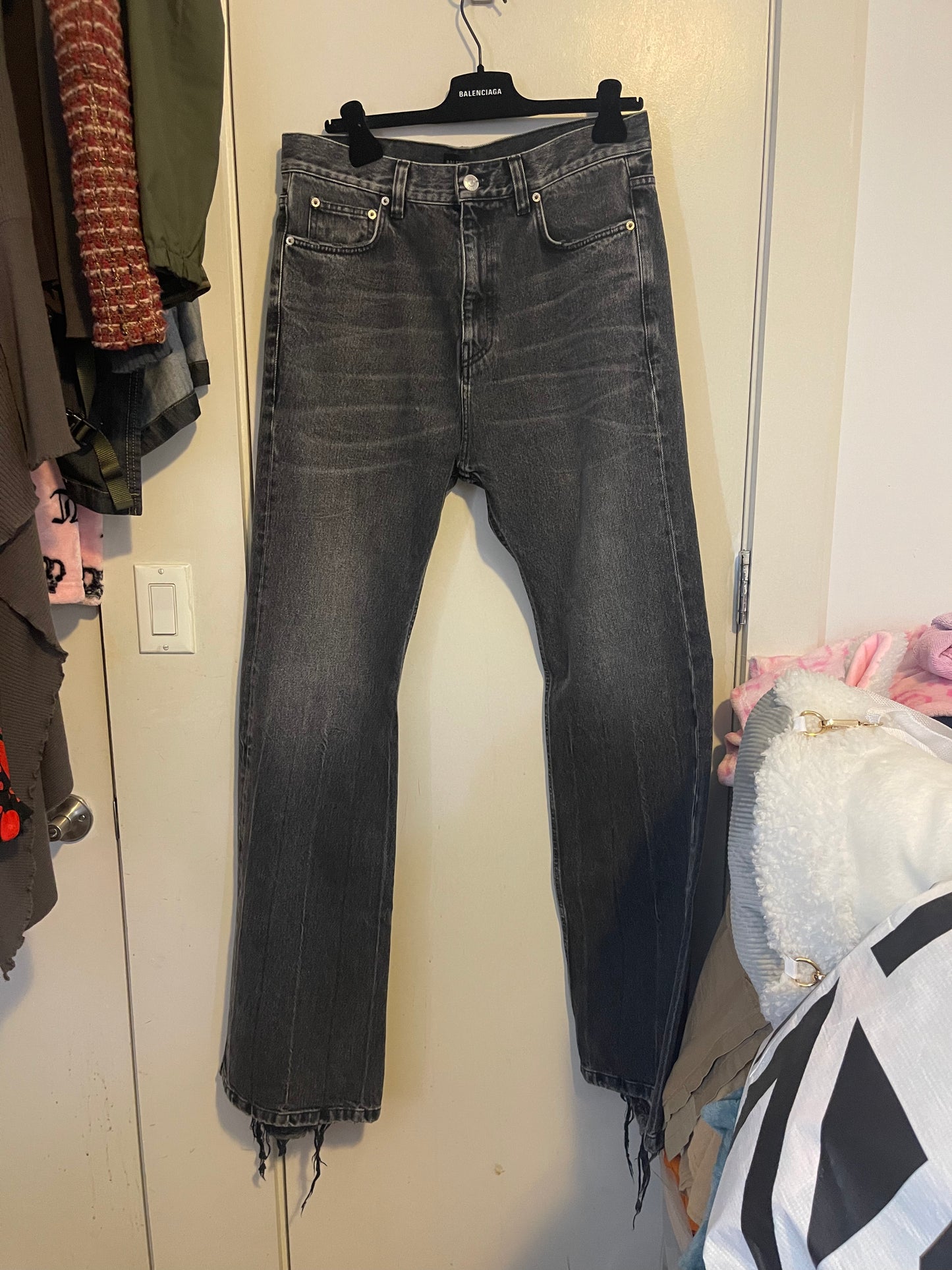 Balenciaga lost tape flared washed denim jeans