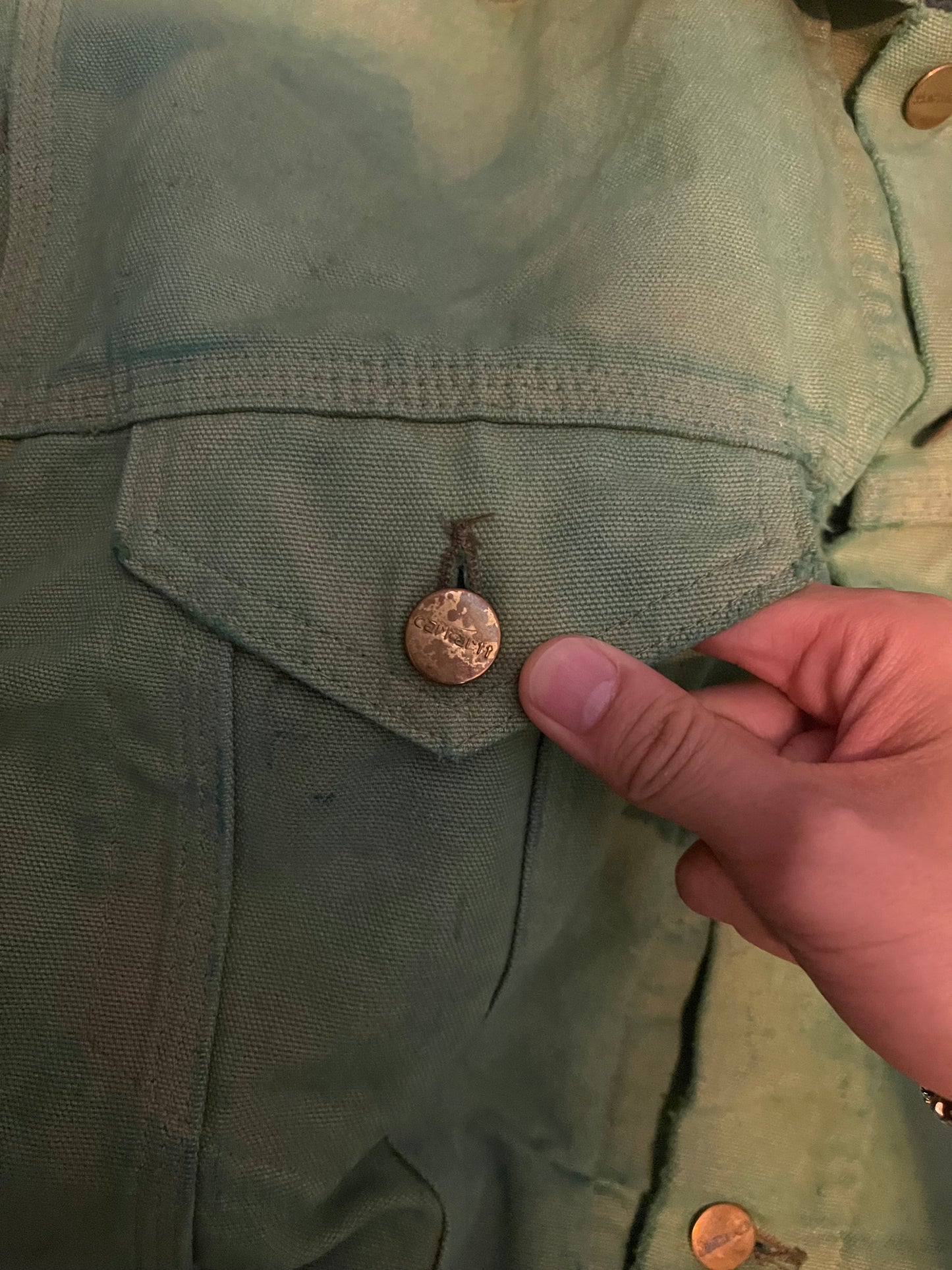 Carhartt green dyed worker jacket