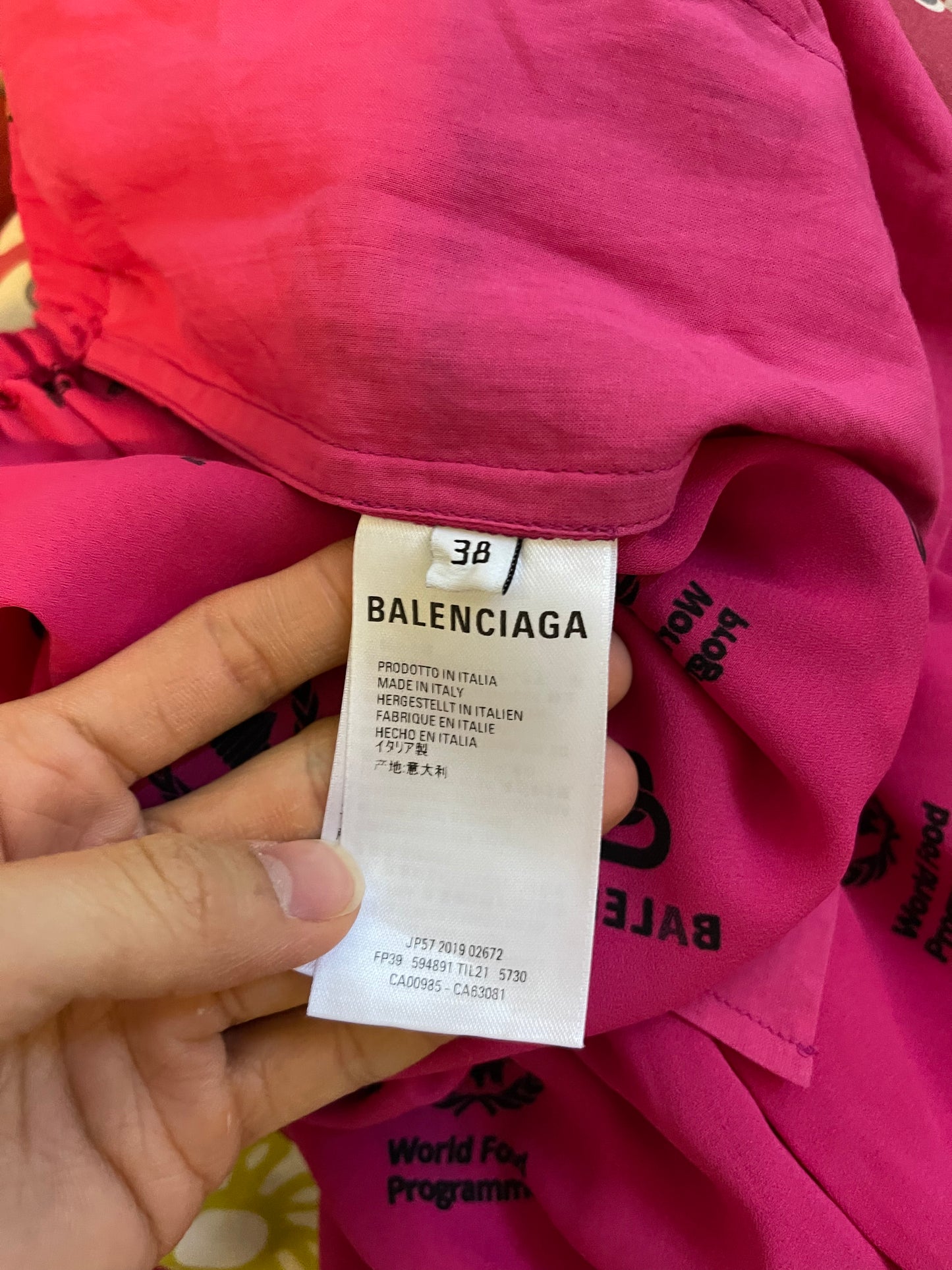 Balenciaga world food program 2018AW silk trousers