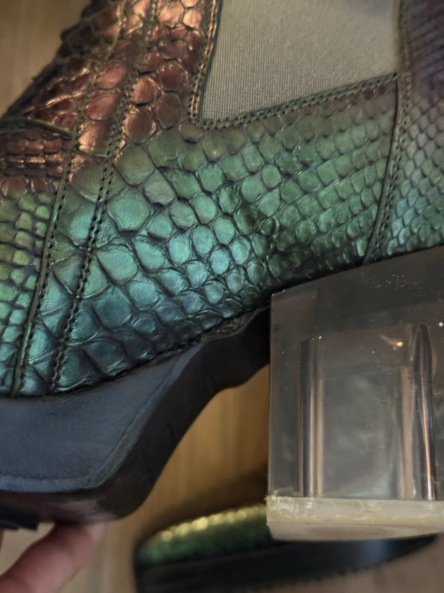Rick Owens edfu python silver boots