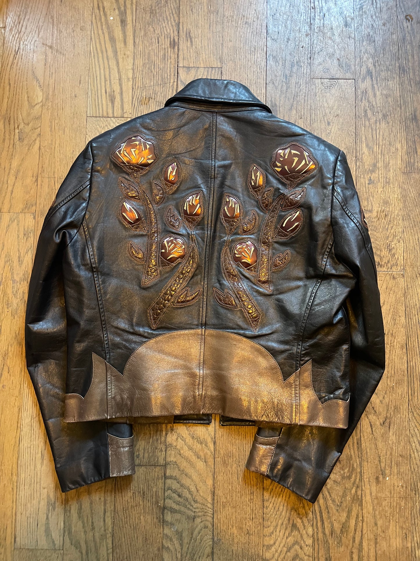 Yoshiyuki Konishi floral leather jacket