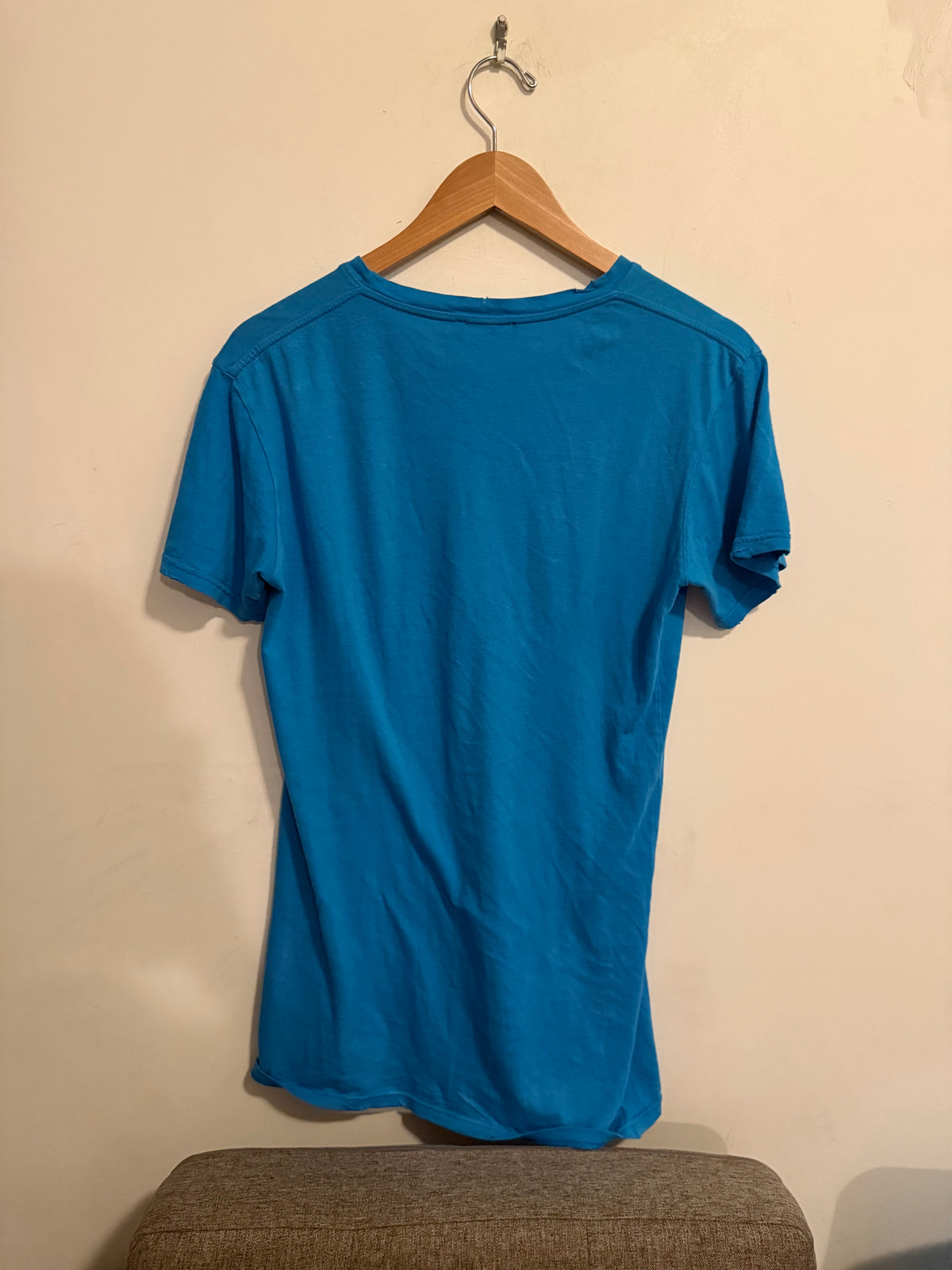 Balmain decarnin 2011AW Men's Blue crest shirt size XS distressed