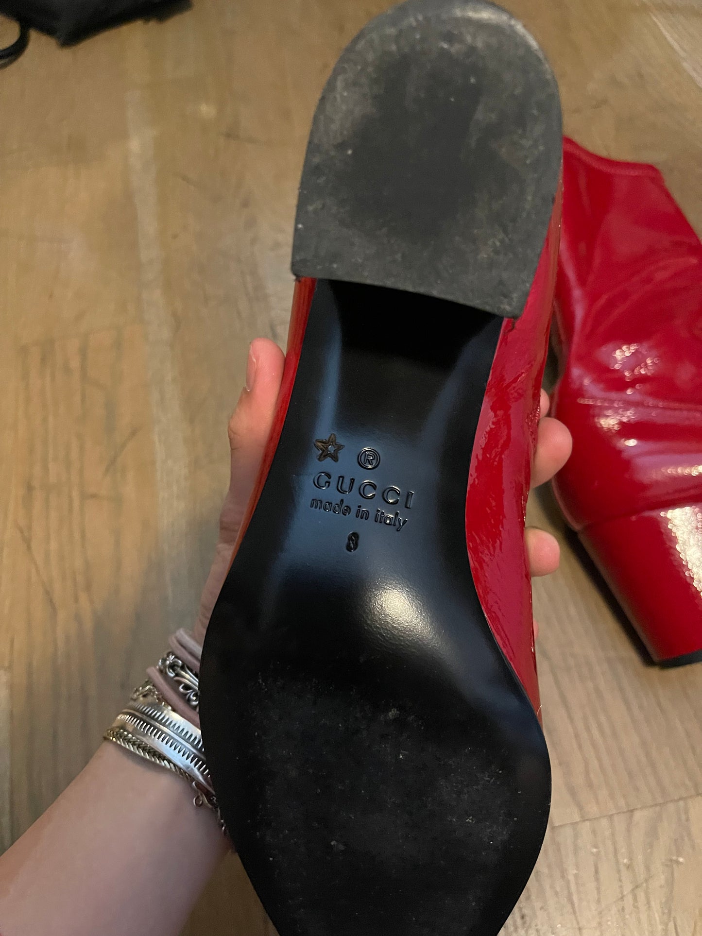 Gucci patent leather heels men
