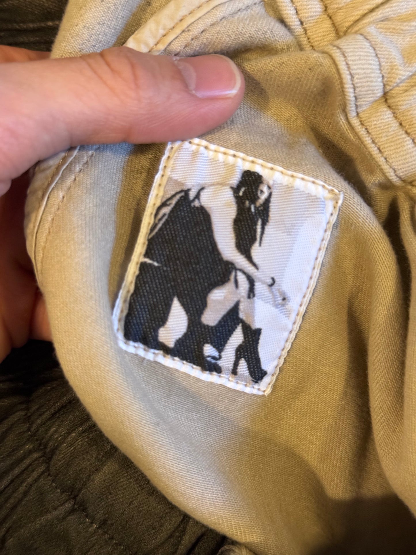 Rick Owen’s SS22 creatch bleached cargo shorts