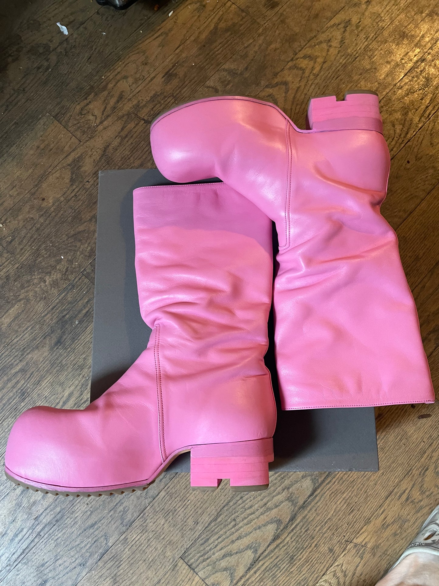 Rick Owens pop pink ballast Bauhaus boots