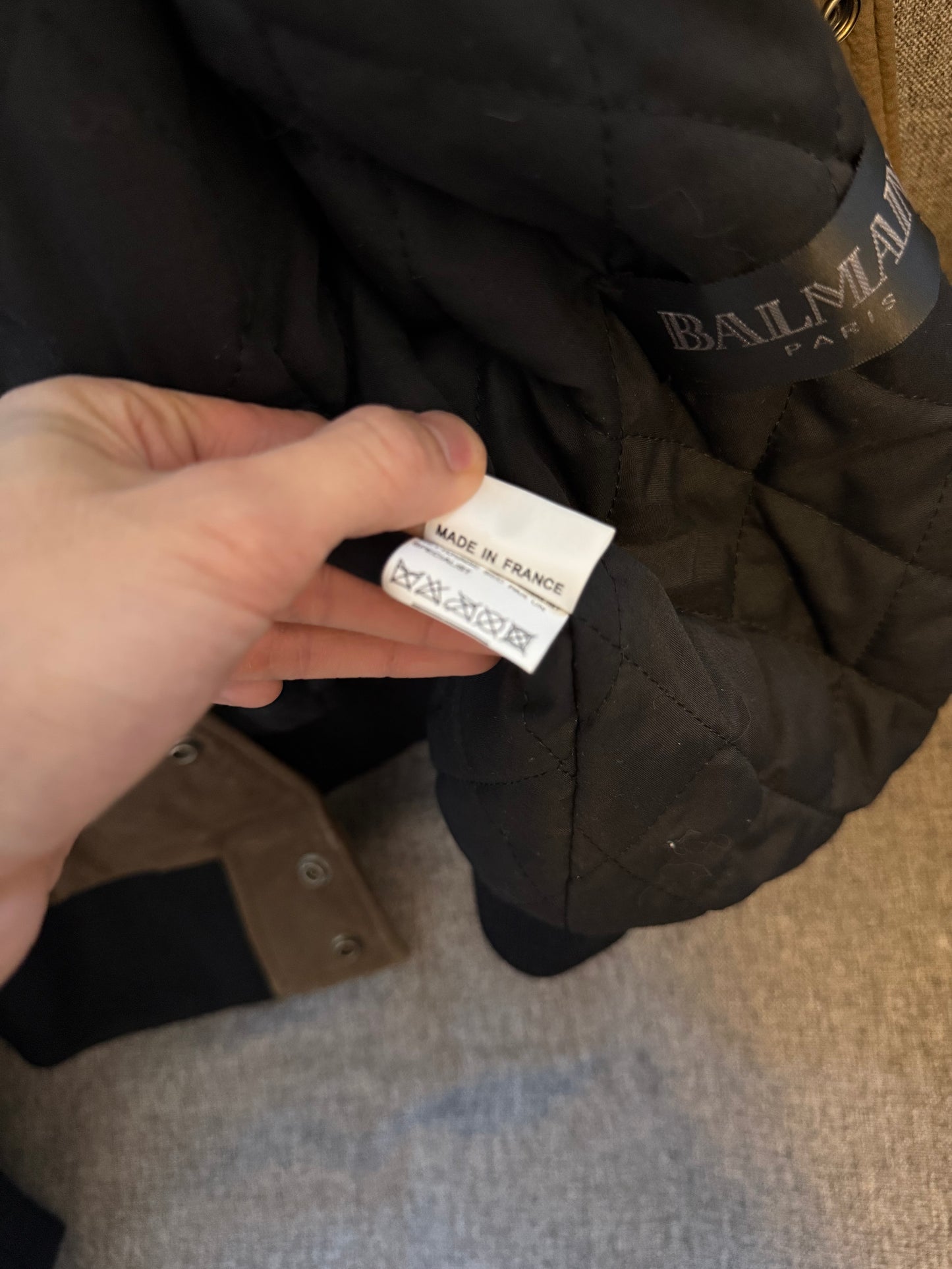 Balmain decarnin SS10 leather varsity jacket