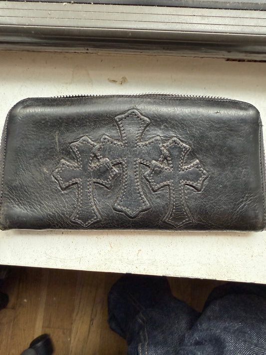 Chrome hearts triple cross zip wallet
