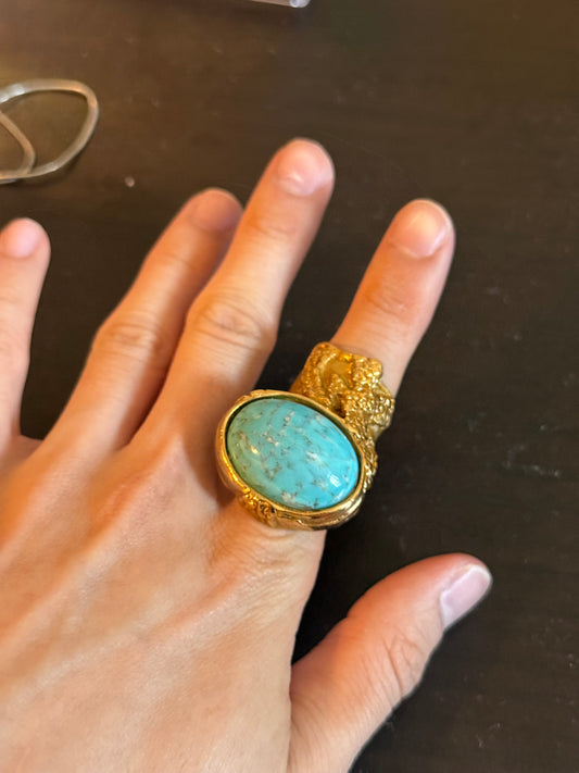 Yes saint Laurent gem bronze ring