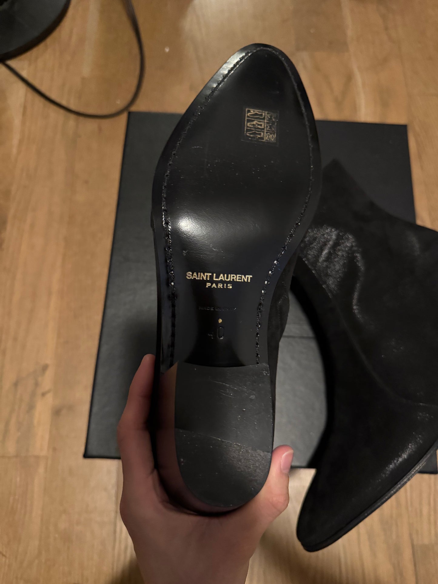 Saint laurent Vassili 60 Zip boot glitter hydra black