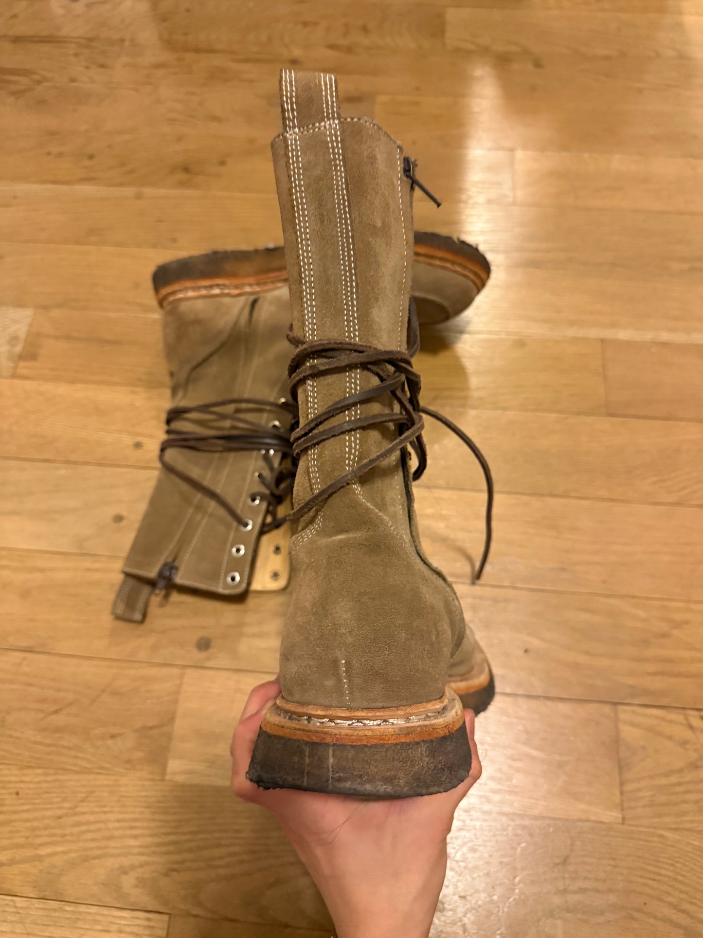 Balmain AW11 decarnin ranger tall boots suede