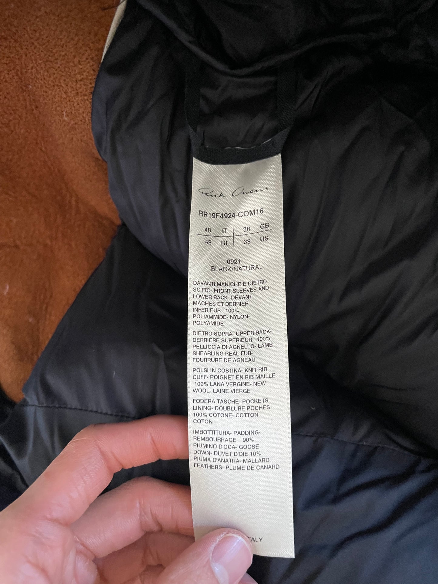 Rick Owens AW19 Larry zionic shearling jacket