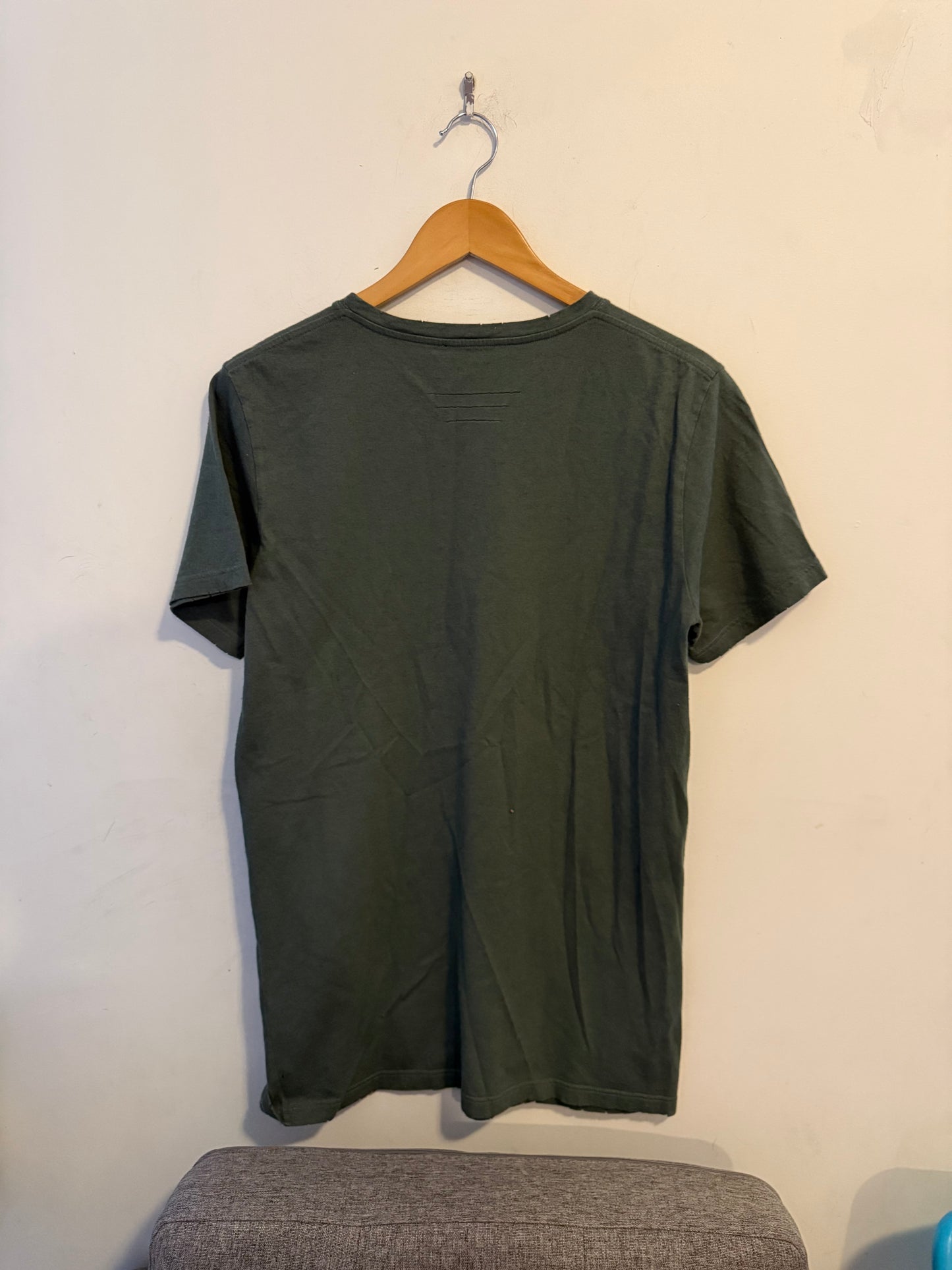 Balmain distressed 2016 t shirt size XL green olive