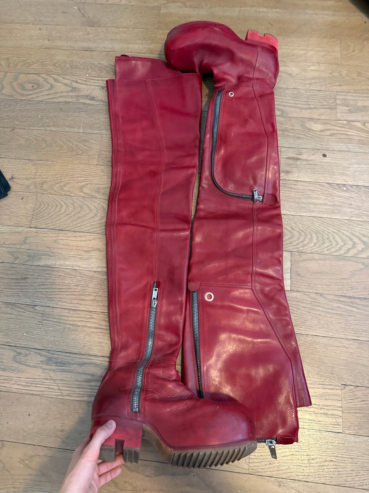 Rick Owens AW22 gethsmane ballast thigh high boots