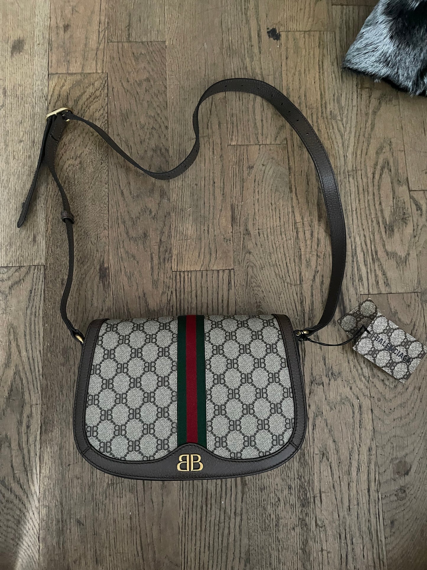 Gucci balenciaga hacker shoulder canvas bag