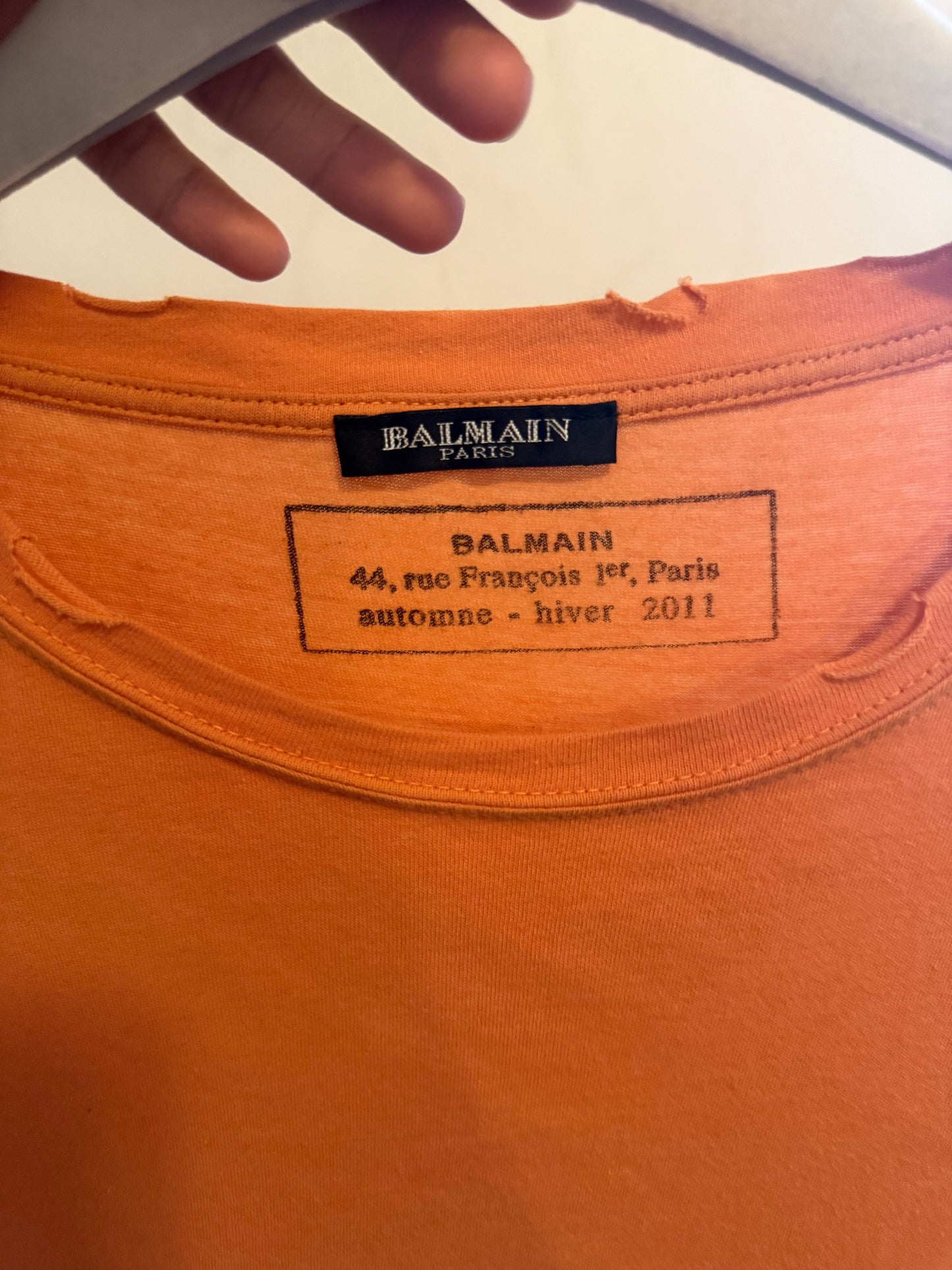 Balmain AW11 crest distressed shirt