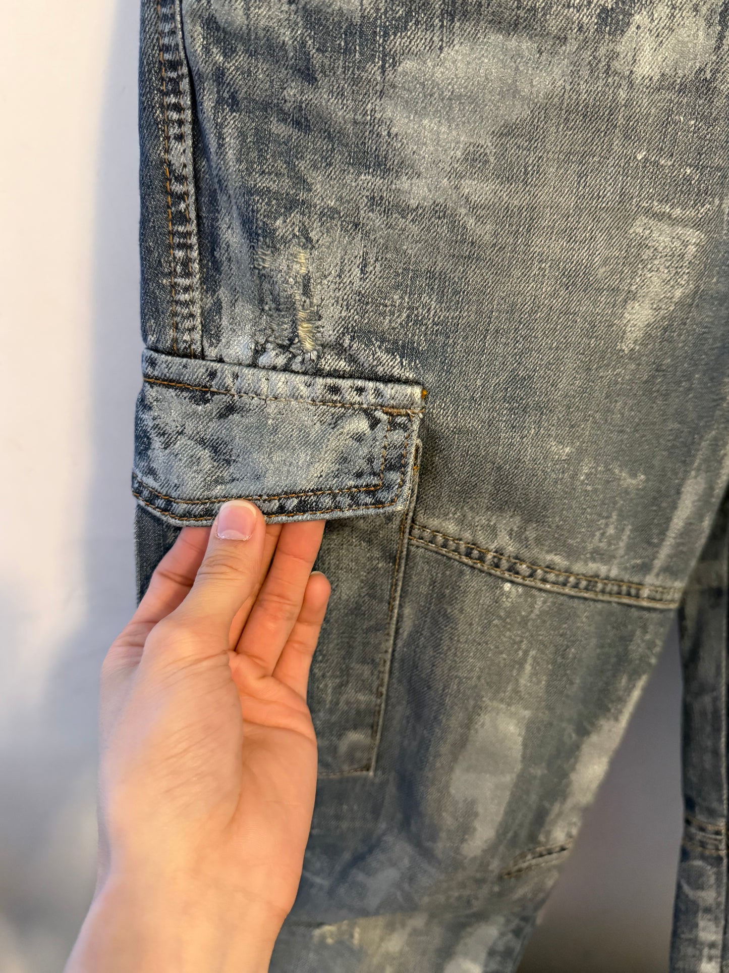 Balmain SS09 decarnin waxed cargo pants