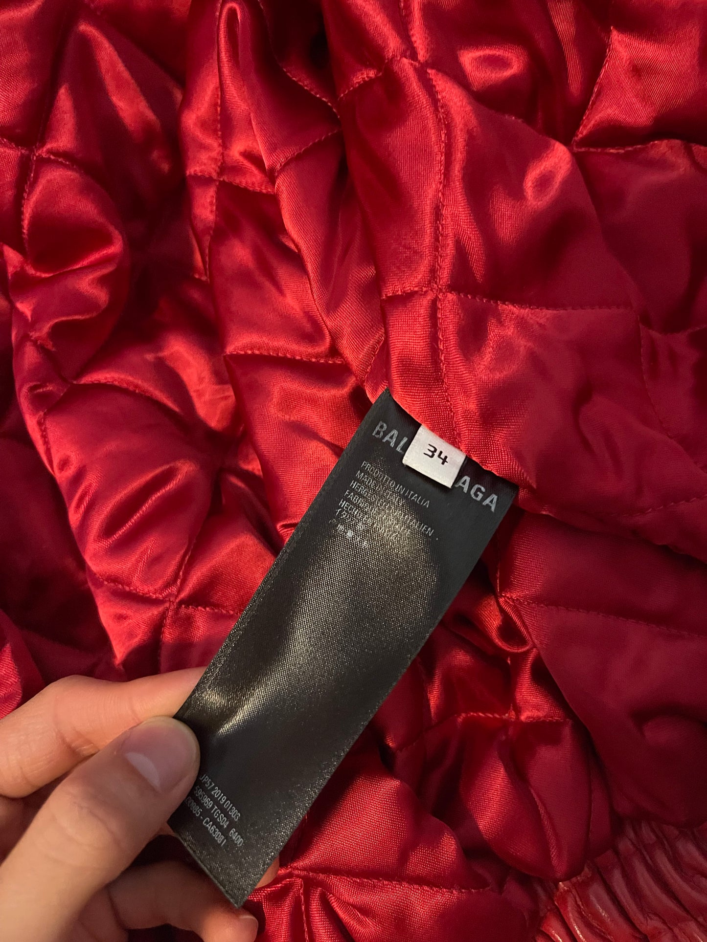 Balenciaga ss19 red moto leather jacket