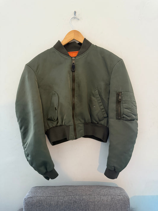 Balenciaga SS17 shoulder cropped MA-1 bomber