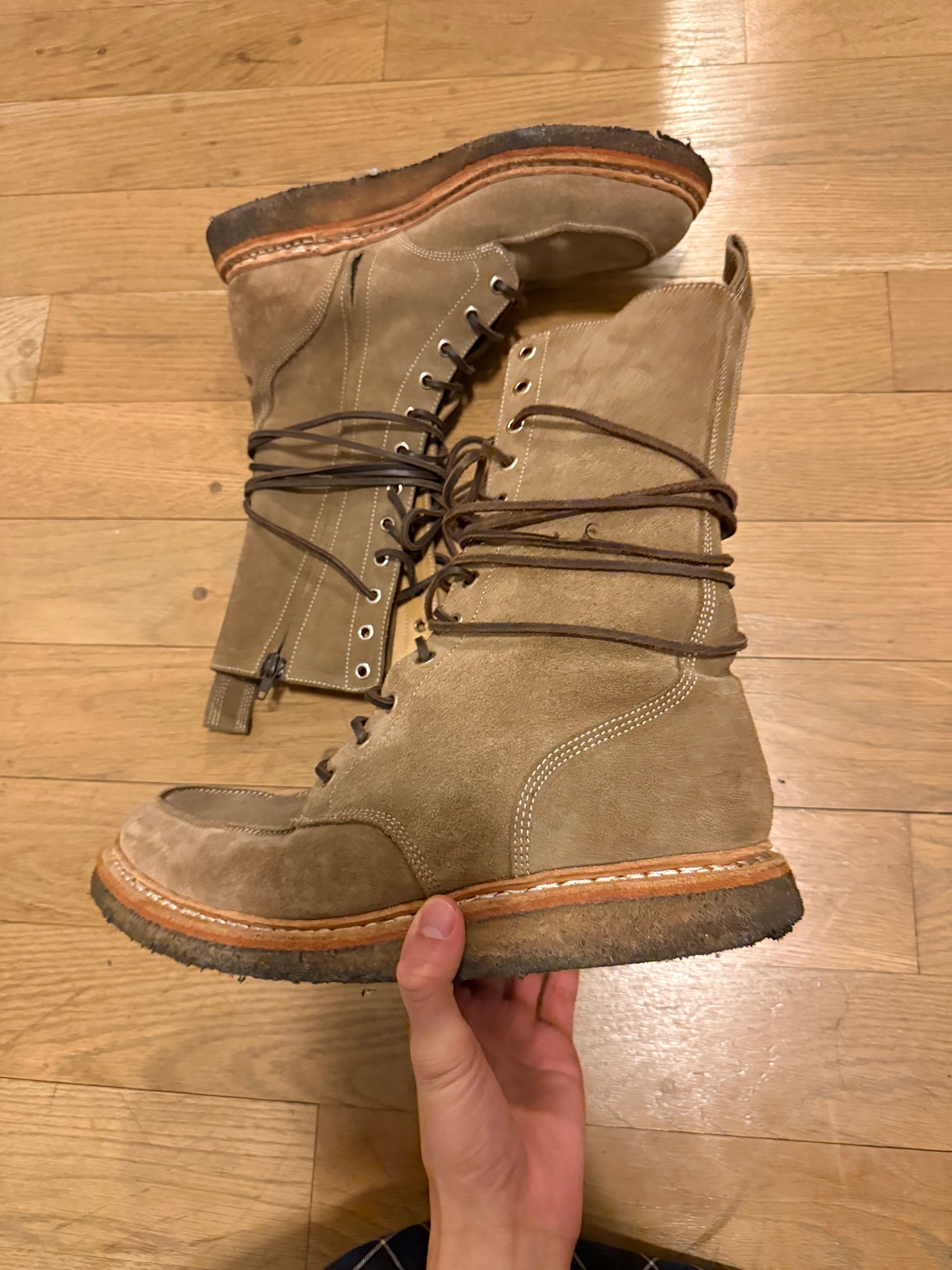 Balmain AW11 decarnin ranger tall boots suede