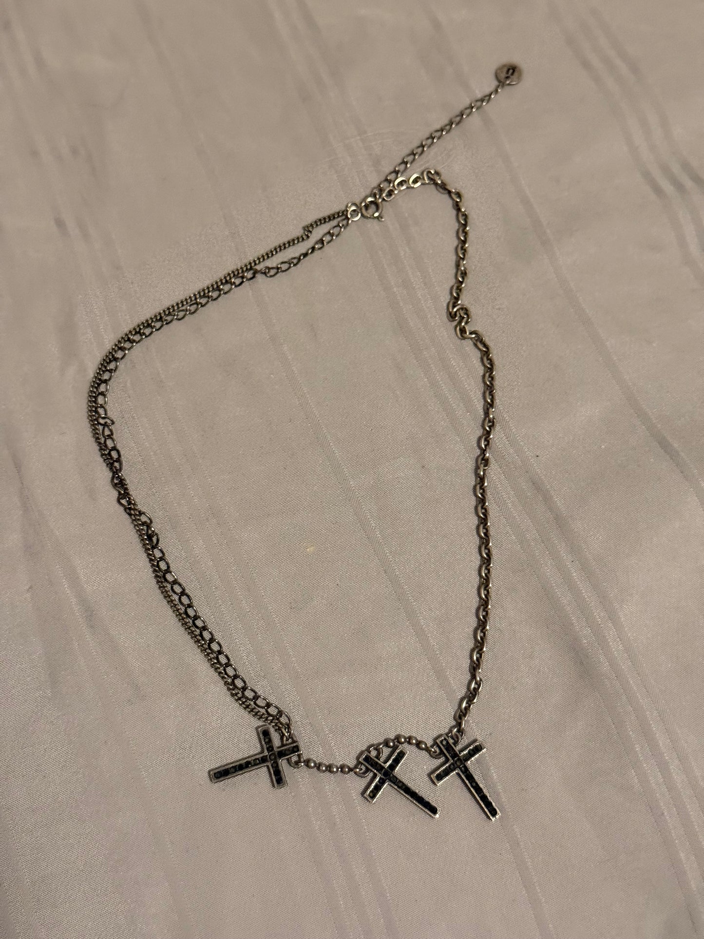 Undercover triple cross necklace