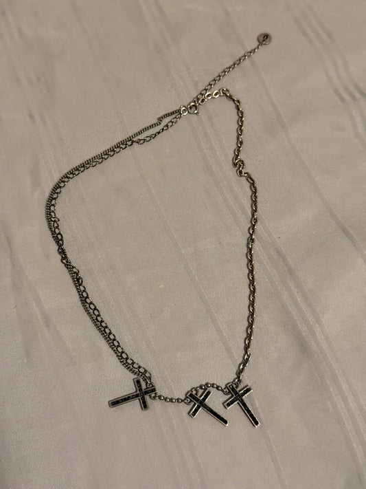 Undercover triple cross necklace