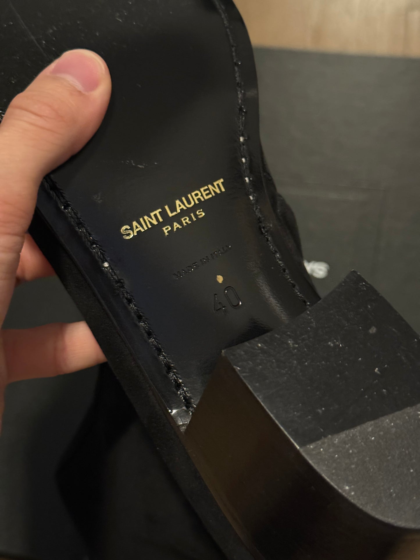 Saint laurent Vassili 60 Zip boot glitter hydra black