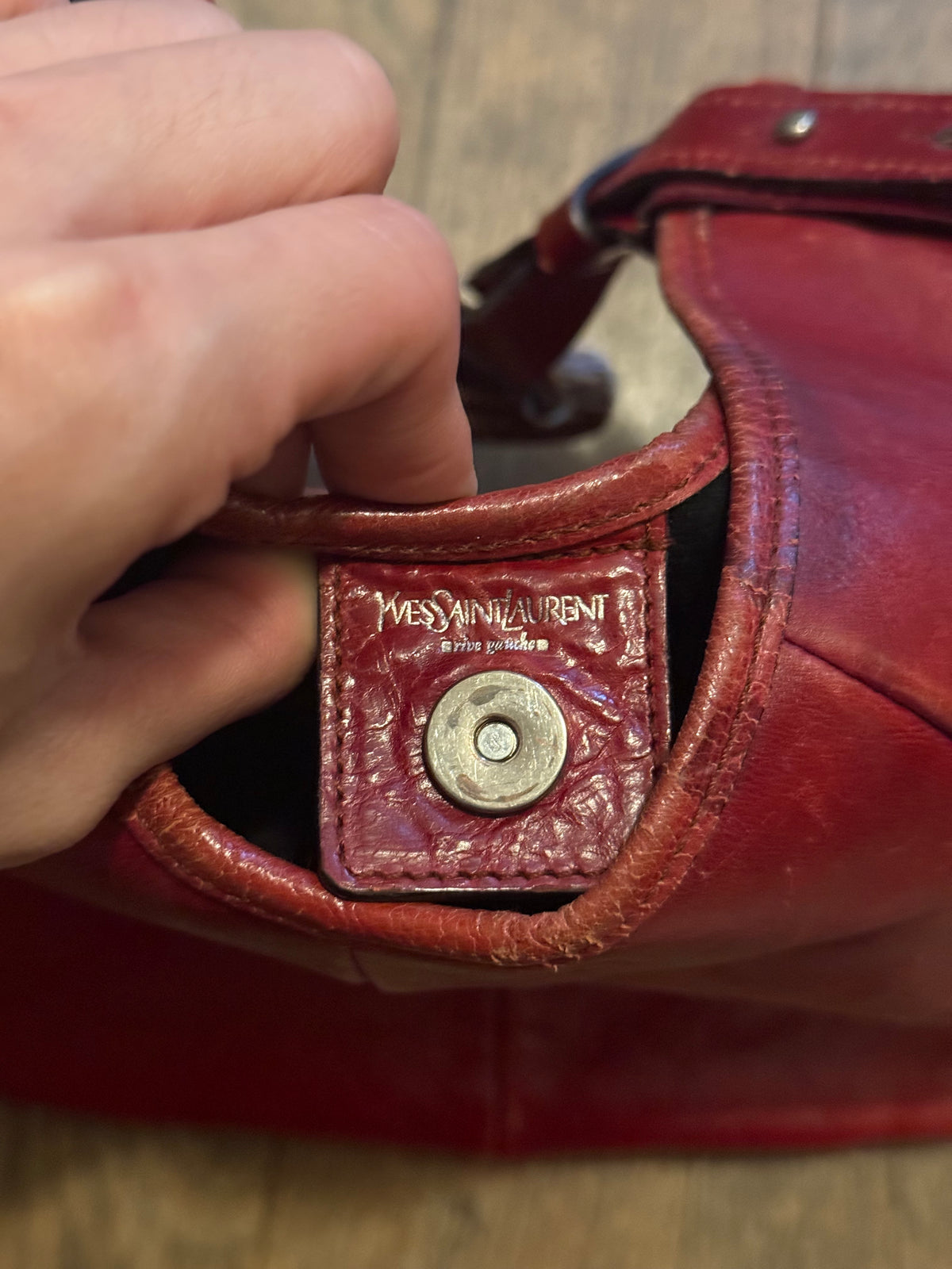 Yves Saint Laurent rive gauche Mombasa bag in red