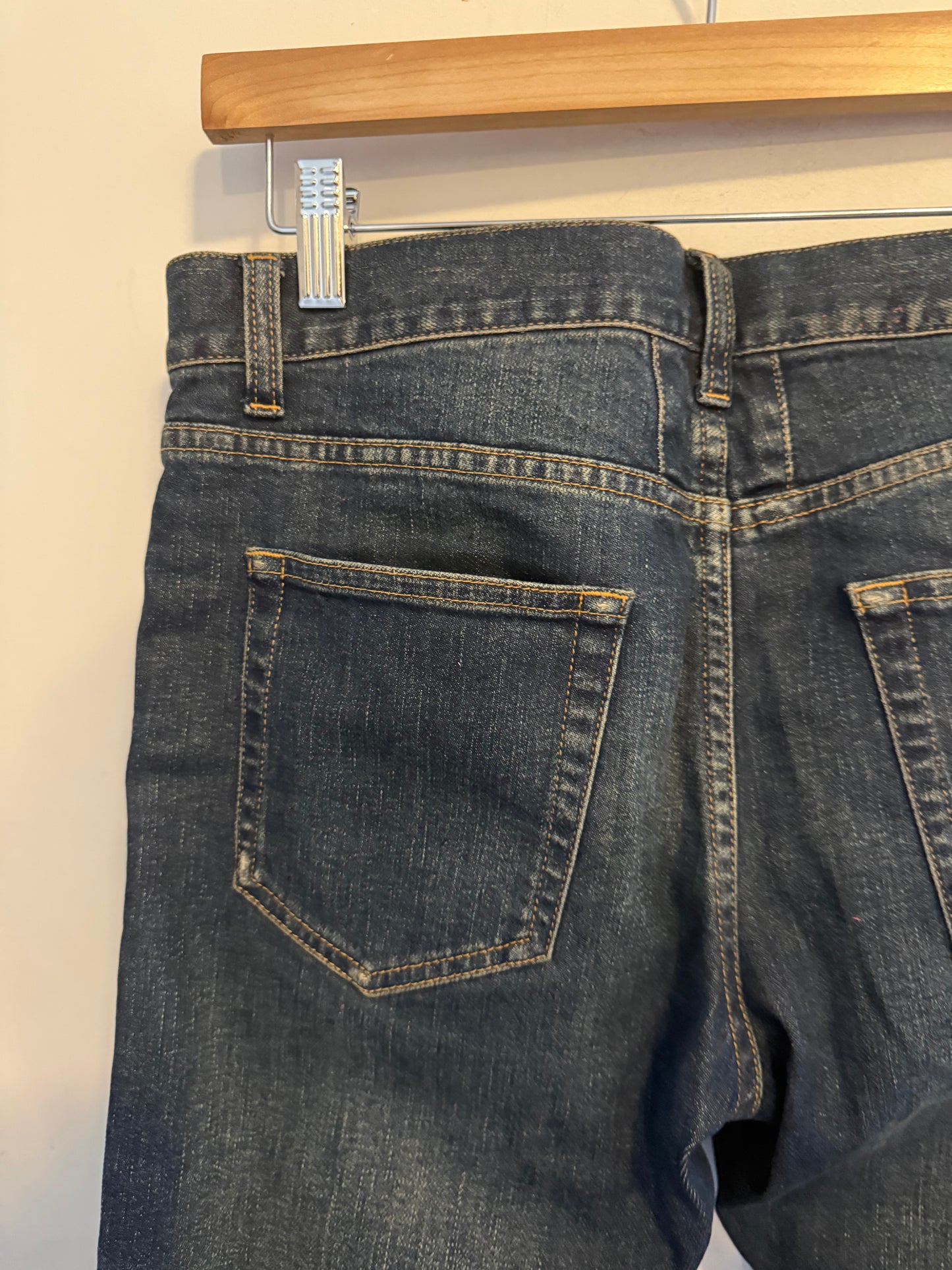 Saint Laurent dark blue d09 raw hem denim