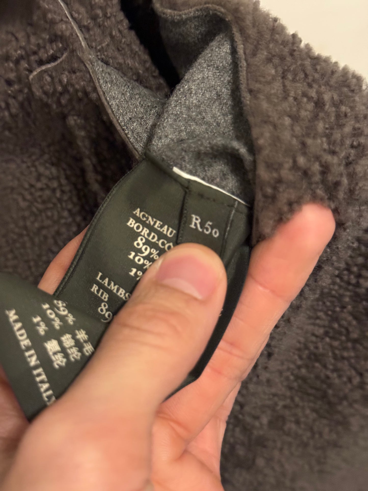 Berluti mockneck nubuck shearling jacket