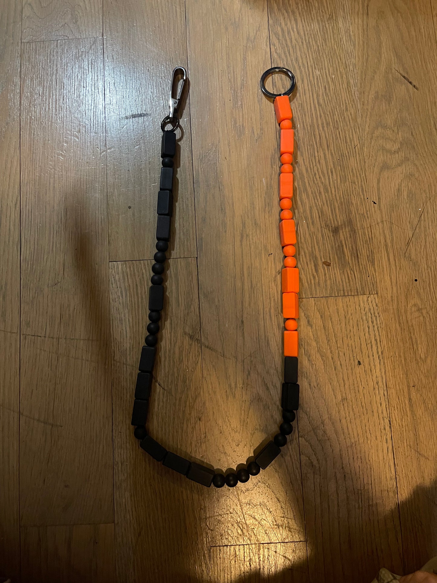 Yohji yamamoto long wallet chain beaded orange and black