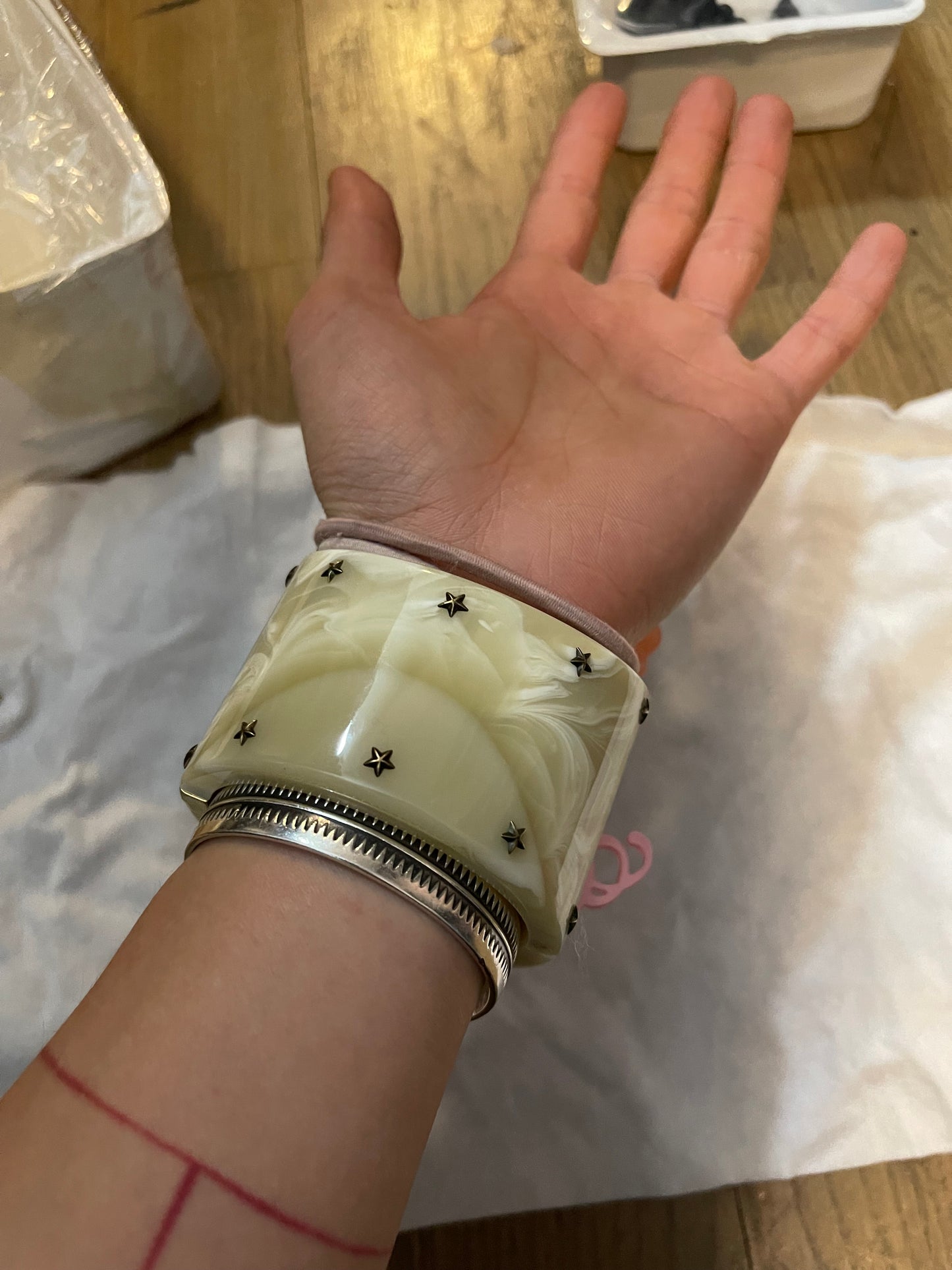 Gucci Alessandro Michele pig printed marble bracelet